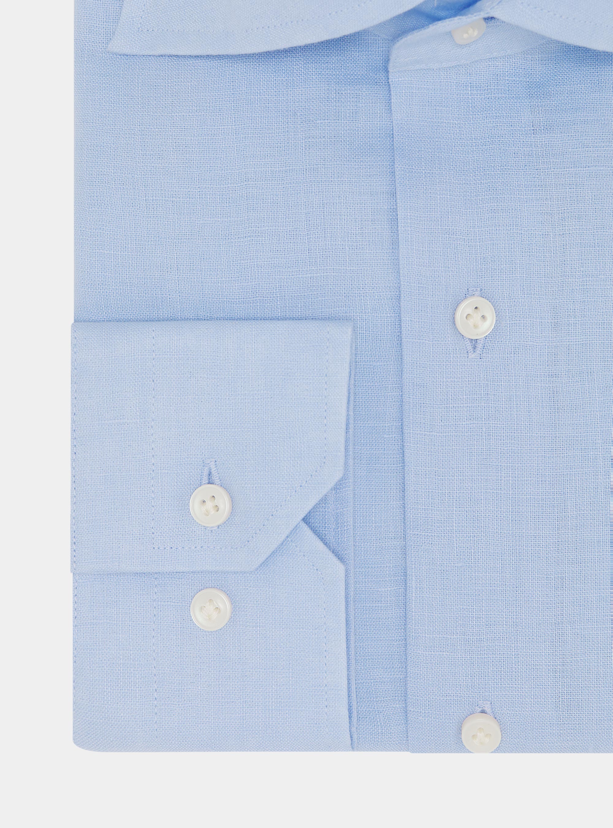 Italian collar shirt in pure linen, LIGHT BLUE