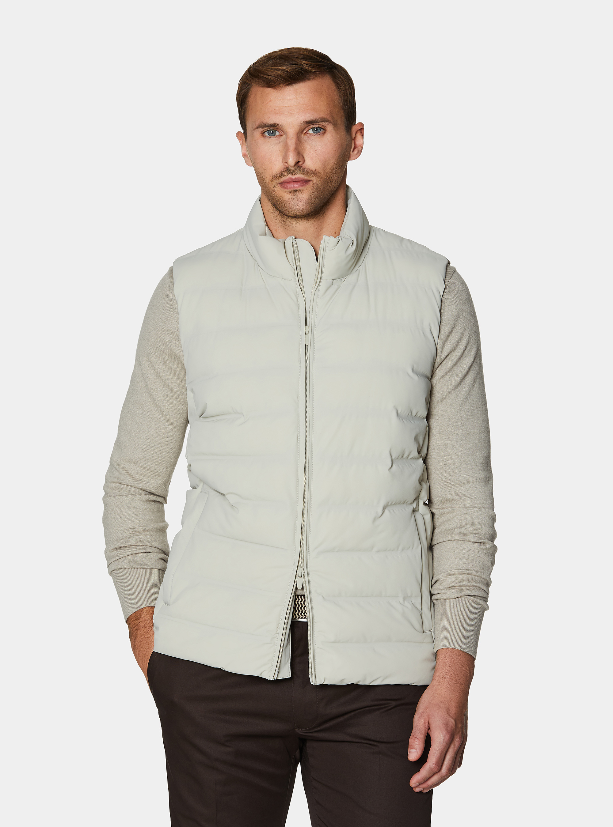 Quilted sleeveless, ECRU