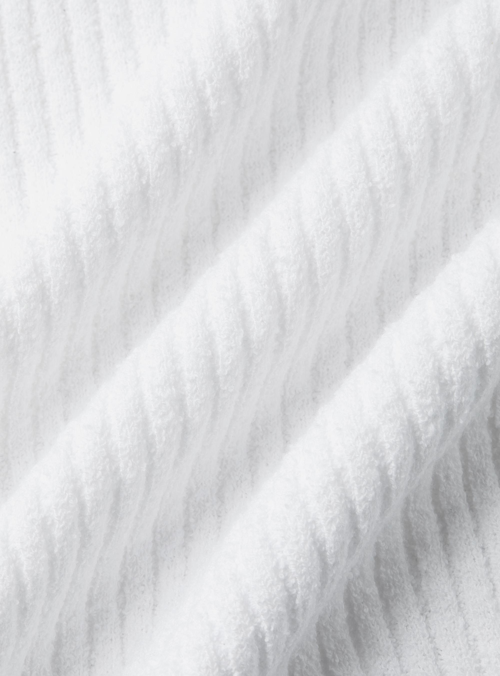 Crew neck in ribbed boucl&eacute; knit, WHITE