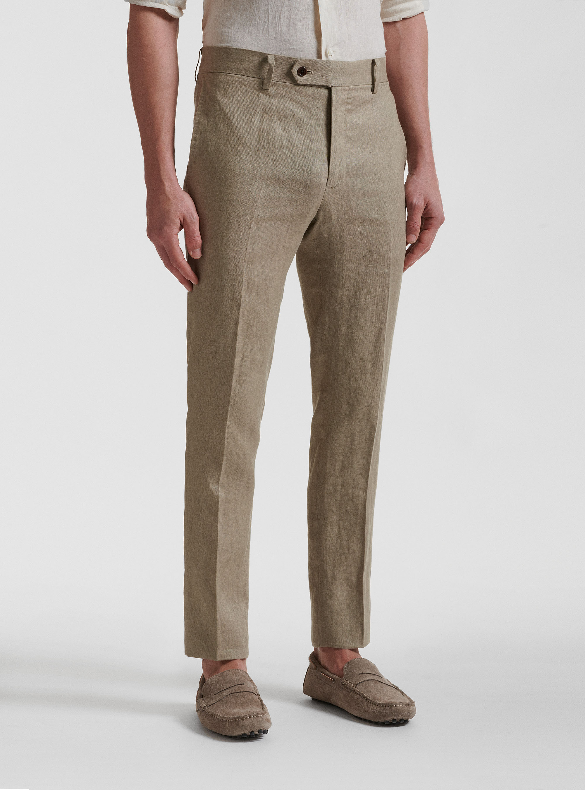Pantalones de traje de lino puro, BARRO