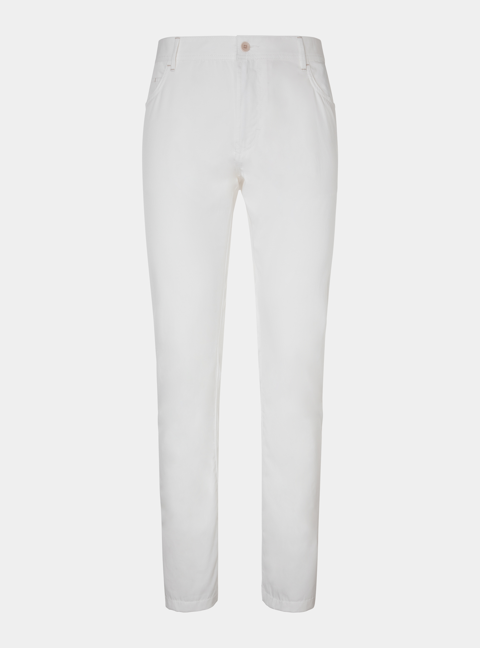 Lightweight cotton twill 5-pocket trousers, WHITE