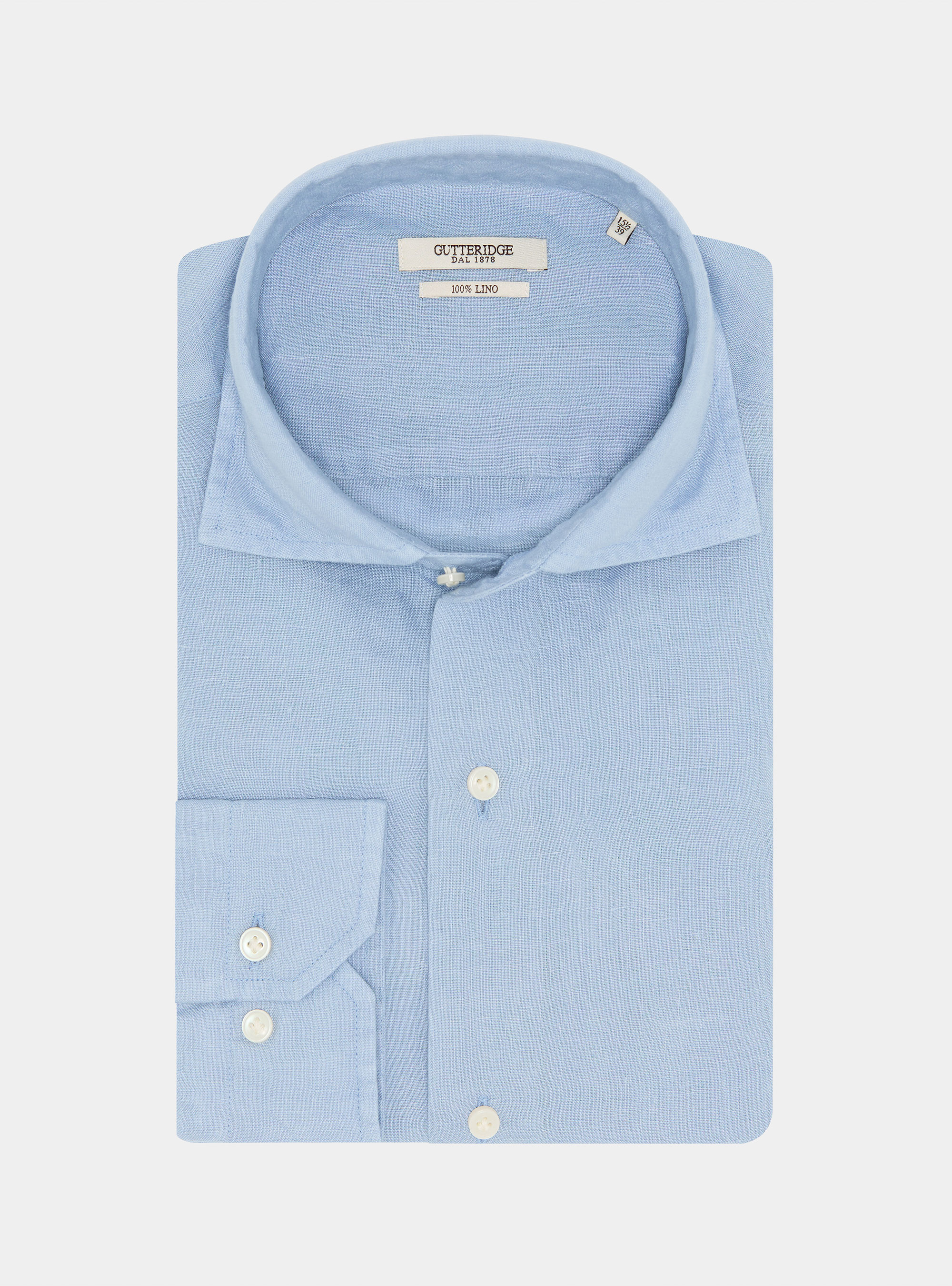 Pure linen shirt, 0266C AZZURRO