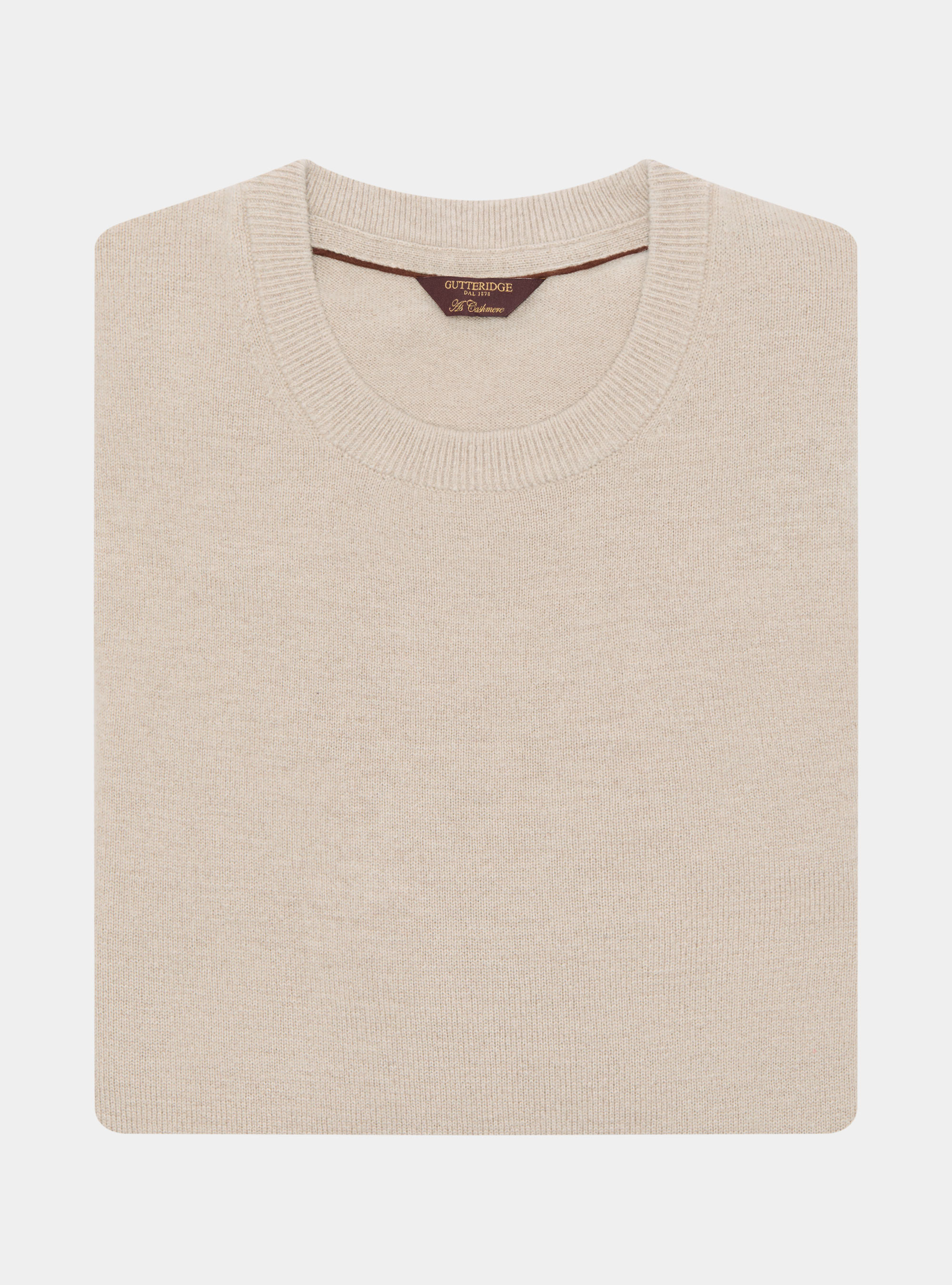 Lambswool and cashmere crew-neck sweater, ECRU