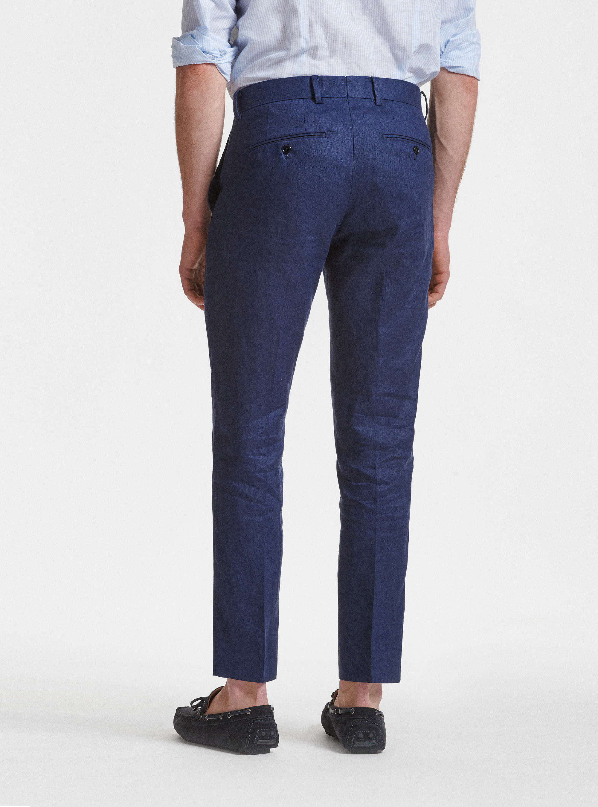 Pure linen suit trousers, BLUE