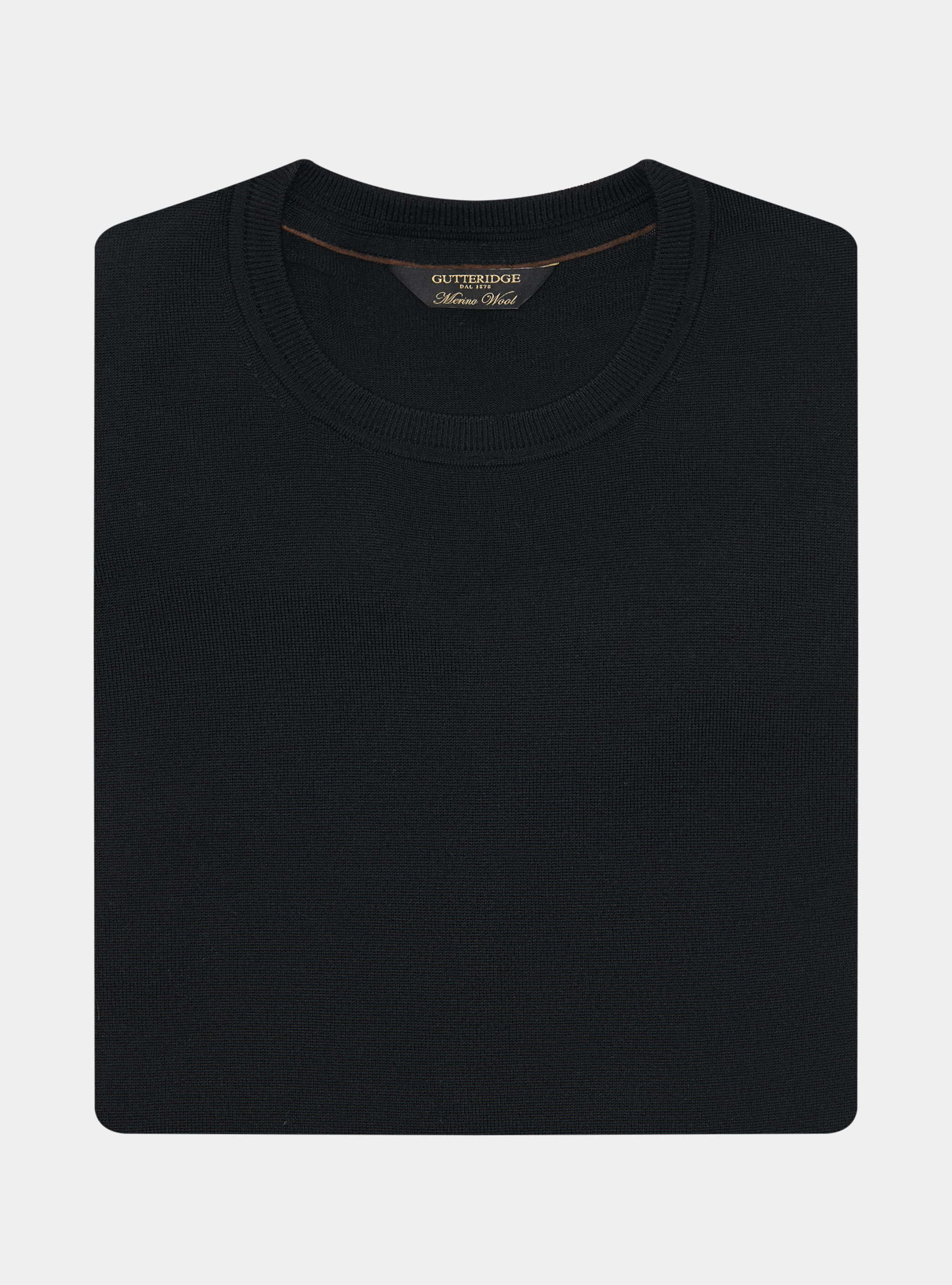 Crew-neck sweater in pure extra-fine merino wool, BLACK