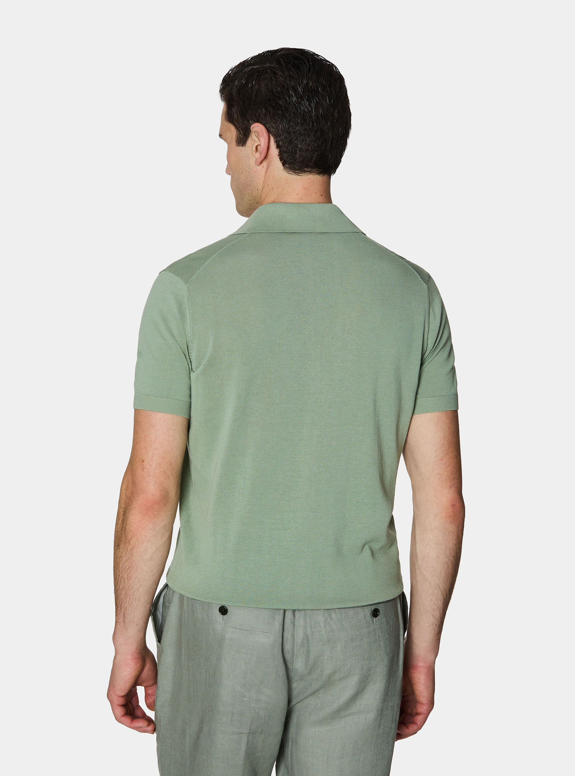 Poloshirt aus extrafeinem Baumwollstrick, SALVIA 0602C