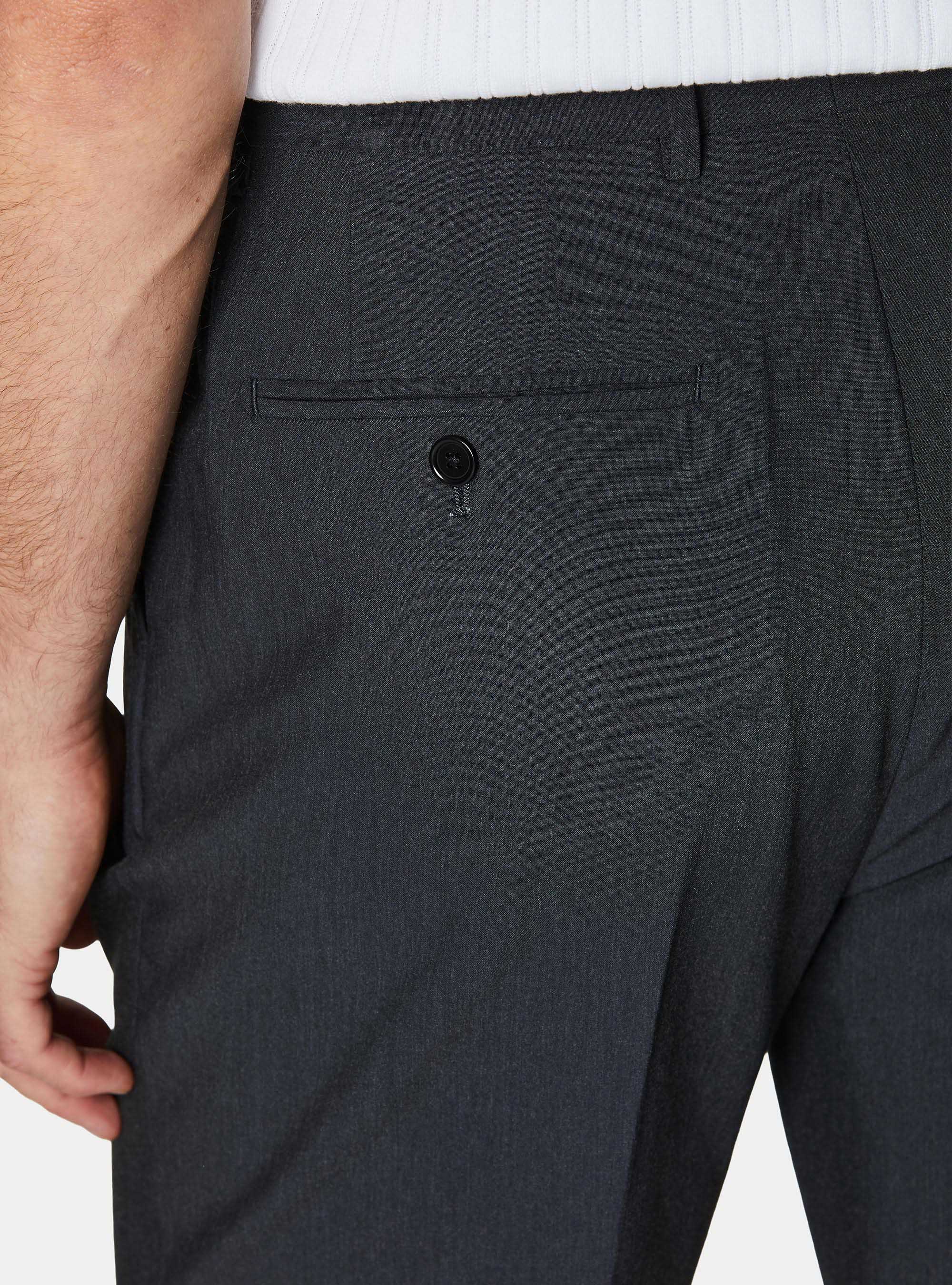 Pantalon classique &agrave; pinces, ASPHALTE