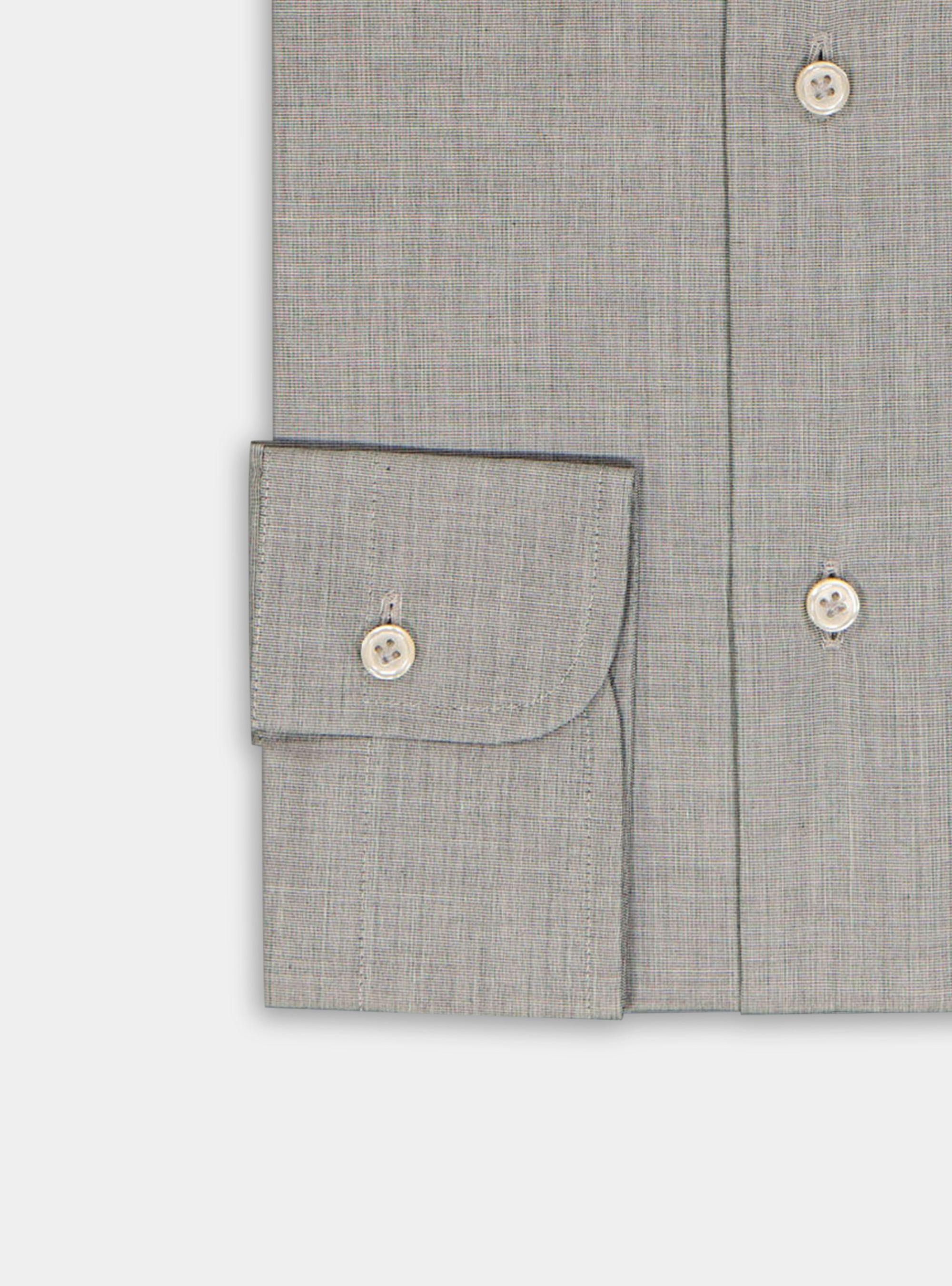 "Fil a fil" french collar shirt, LIGHT GREY MELANGE