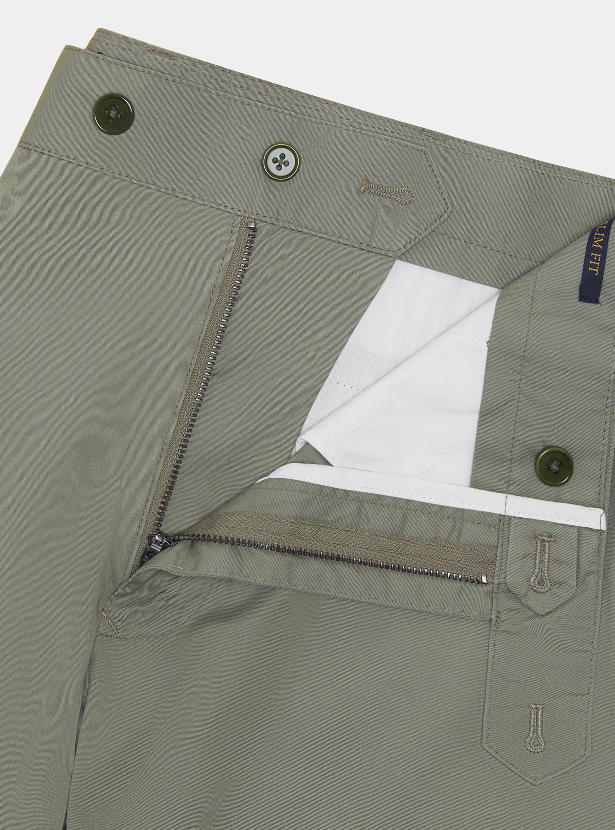 Pantalon chino slim en serg&eacute; l&eacute;ger, SALVIA 0602C