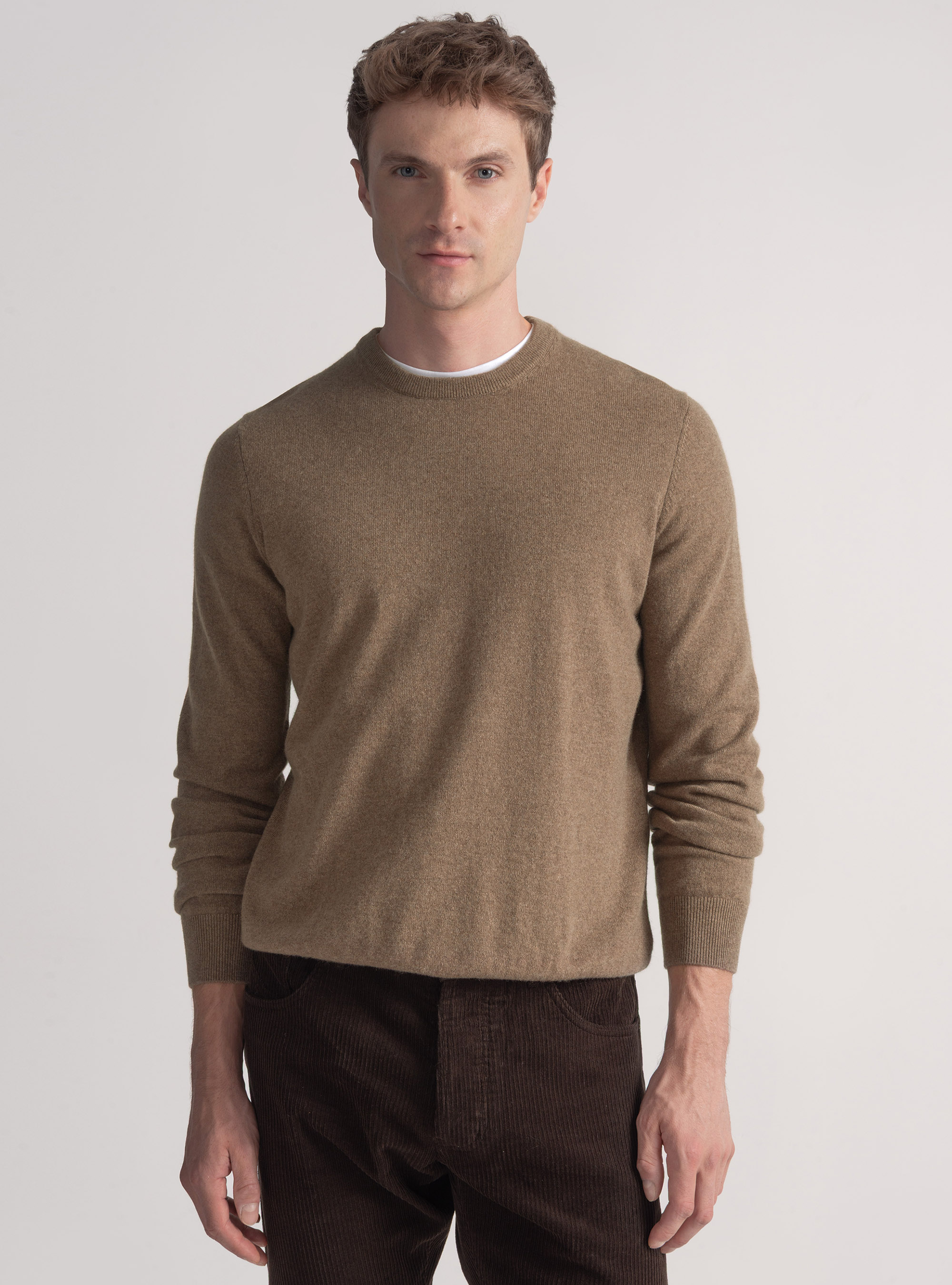 Cashmere crew-neck sweater, MUD