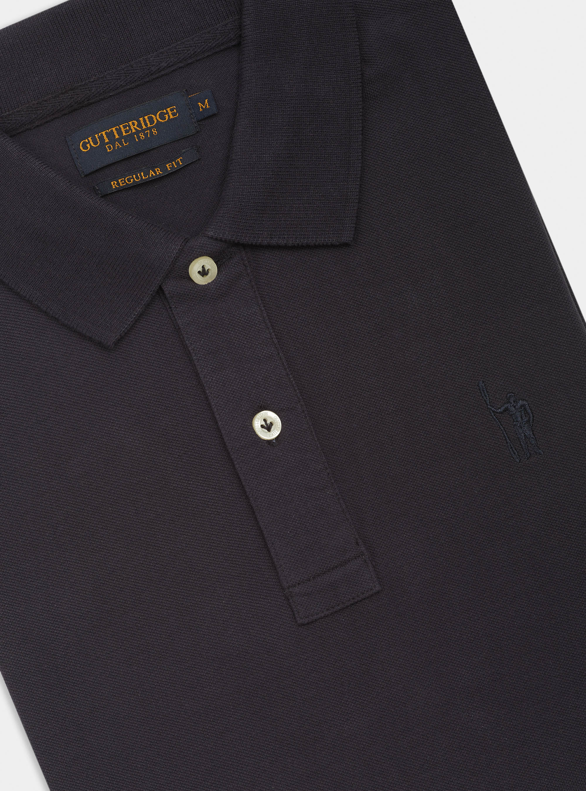 Polo classica con ricamo, BLU NAVY