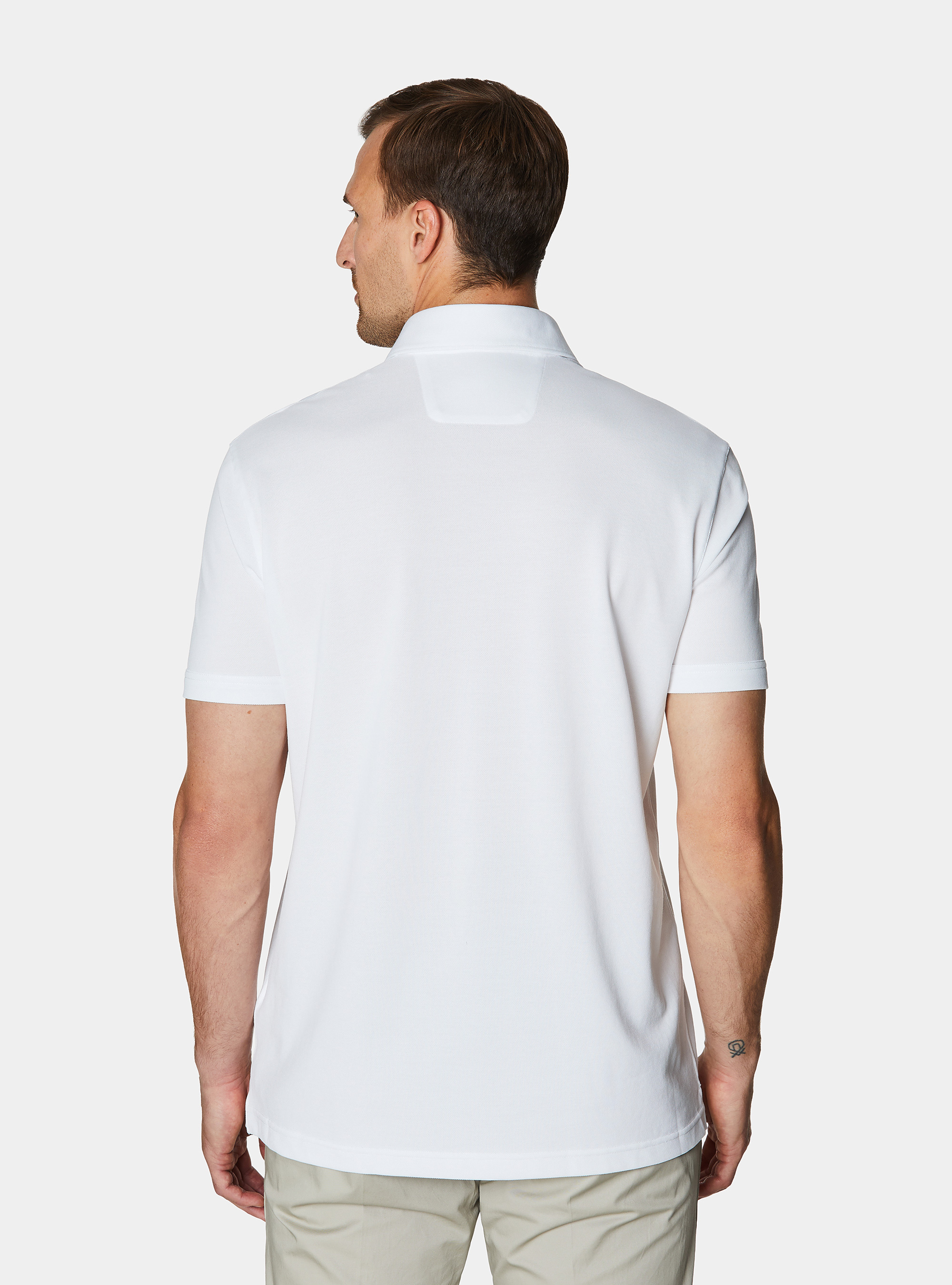 Polo en piqu&eacute; extensible GT01, BLANC