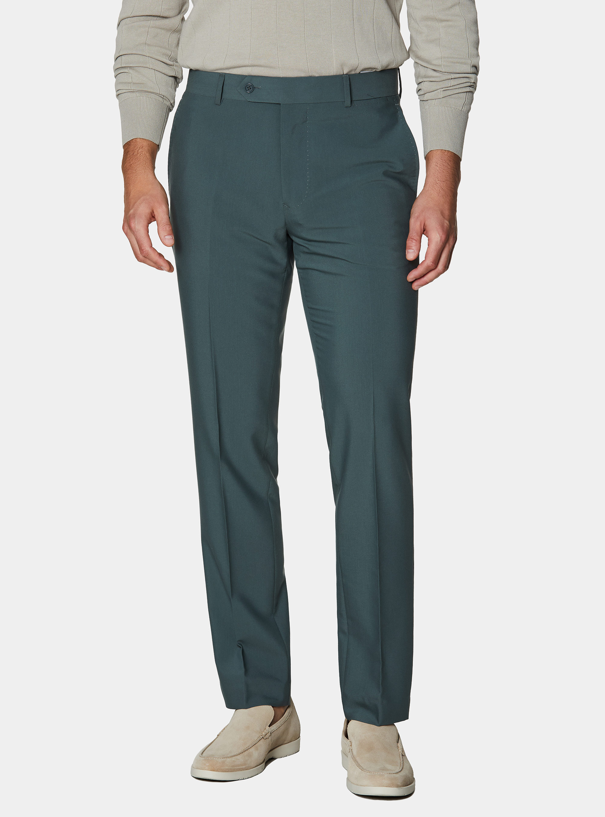 Slim-fit suit trousers, SALVIA 0602C