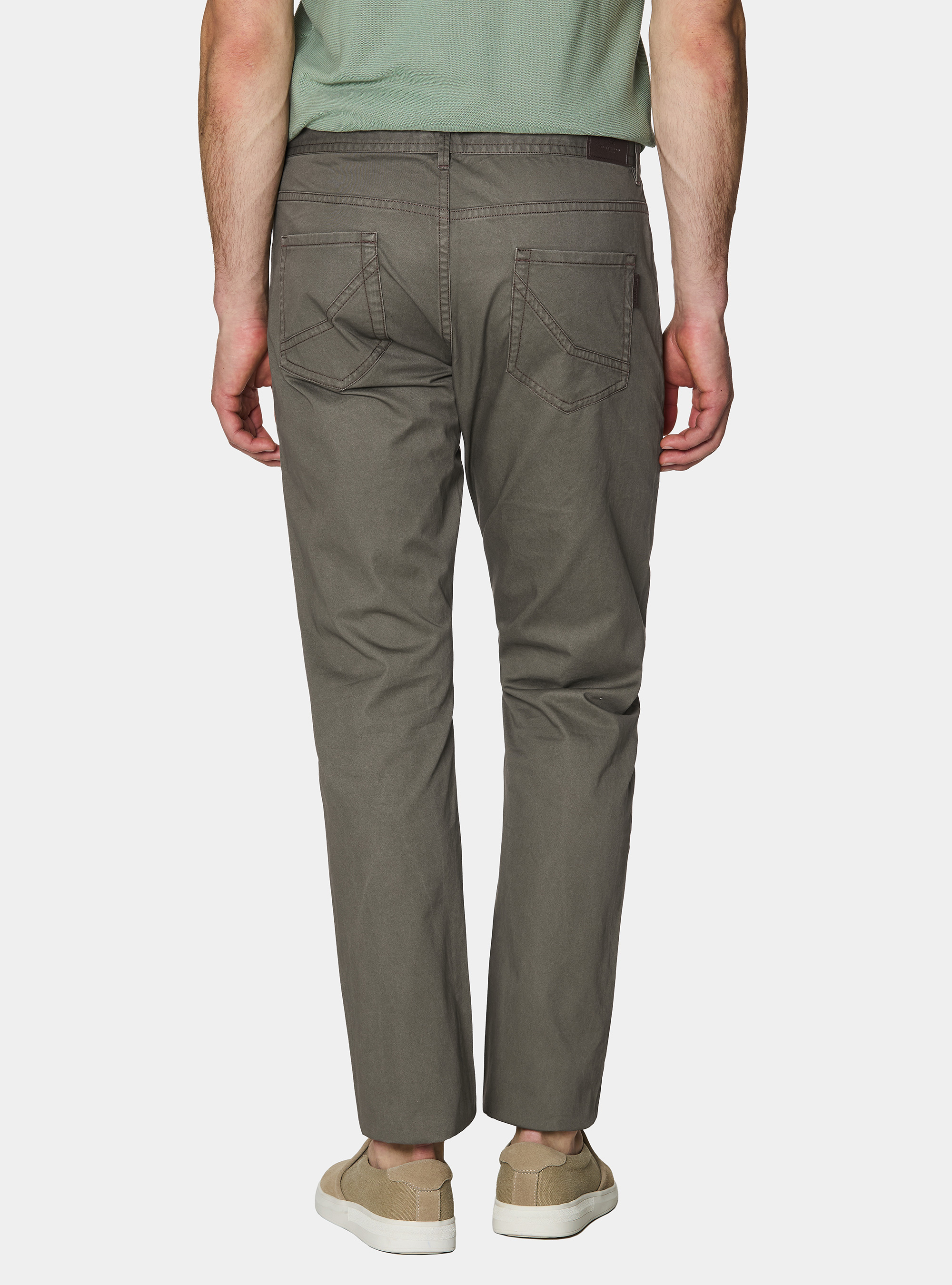 Slim fit cotton trousers, MILITARE 0609C
