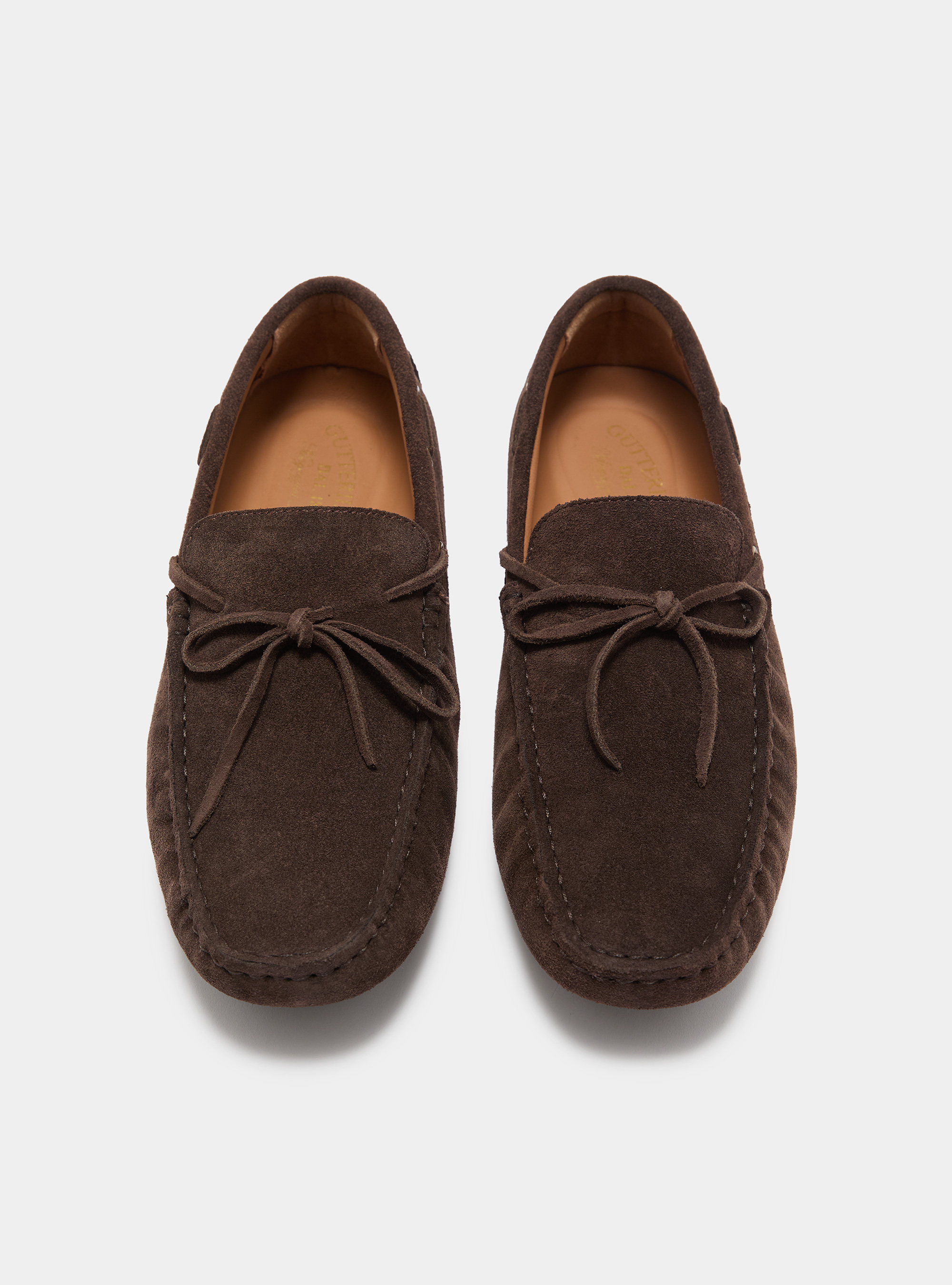 Suede boat loafers, BROWN