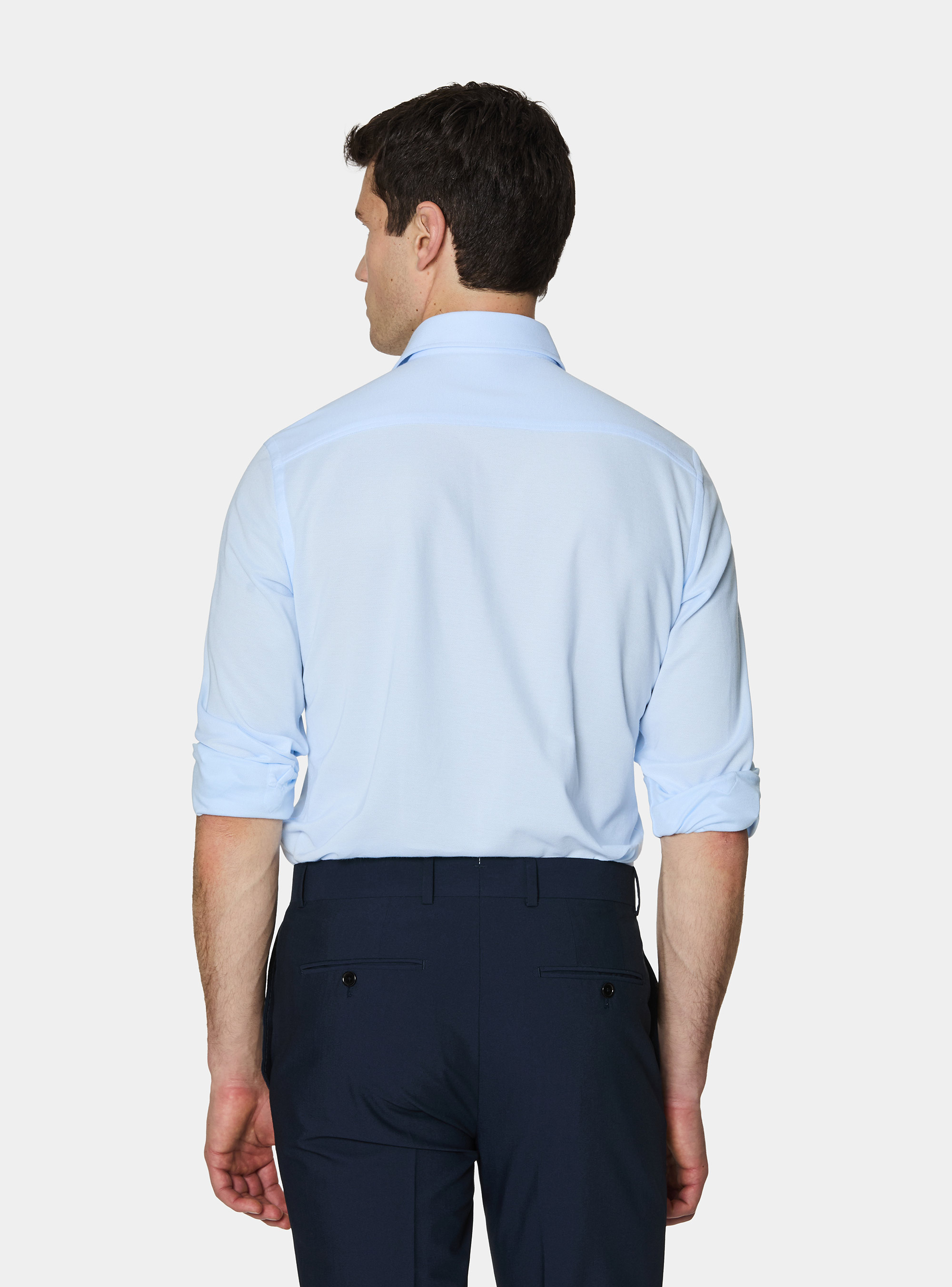 GT01 pique cotton blend polo shirt, LIGHT BLUE