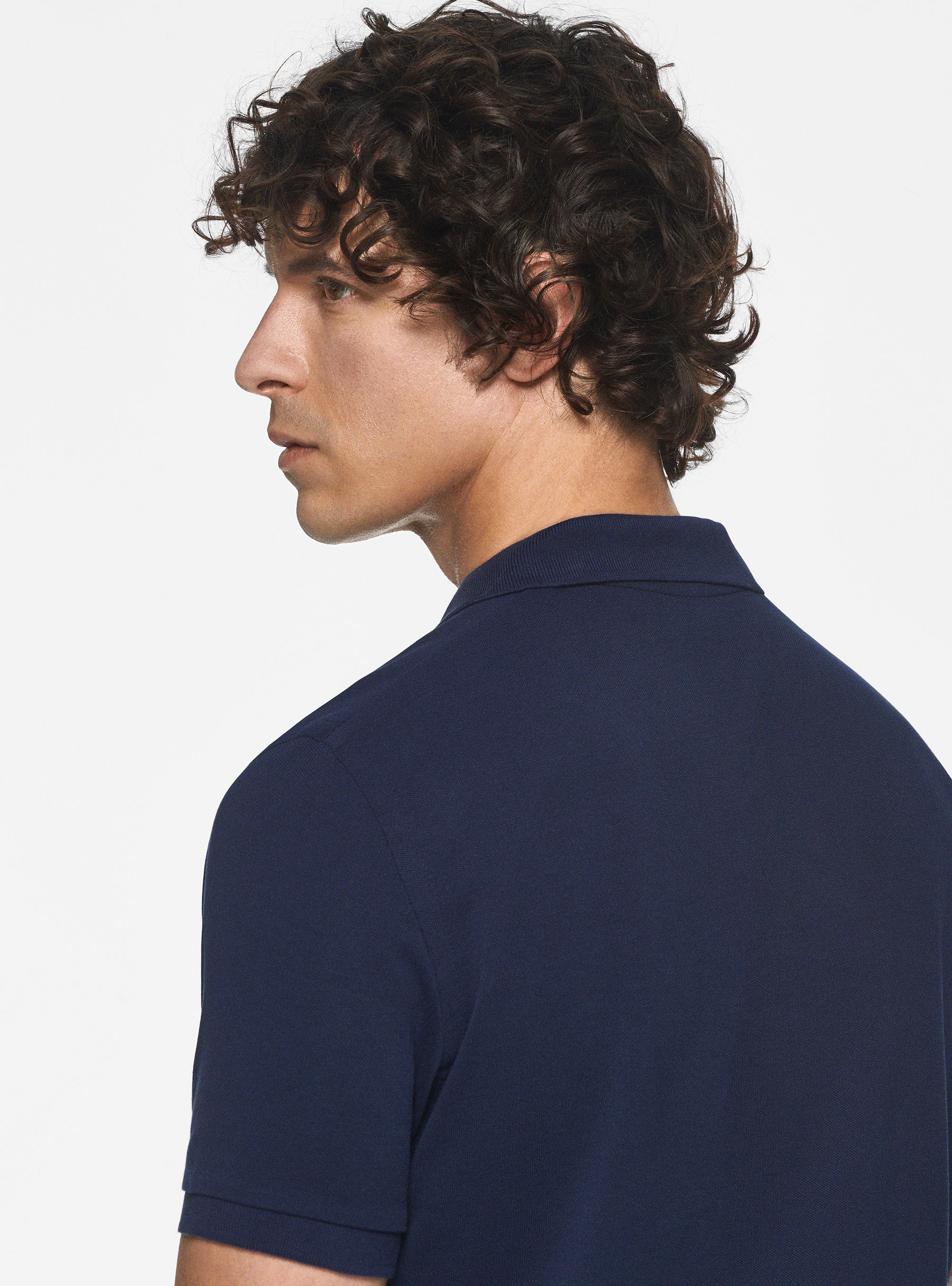 Piqu&eacute; polo shirt with embroidery, BLUE