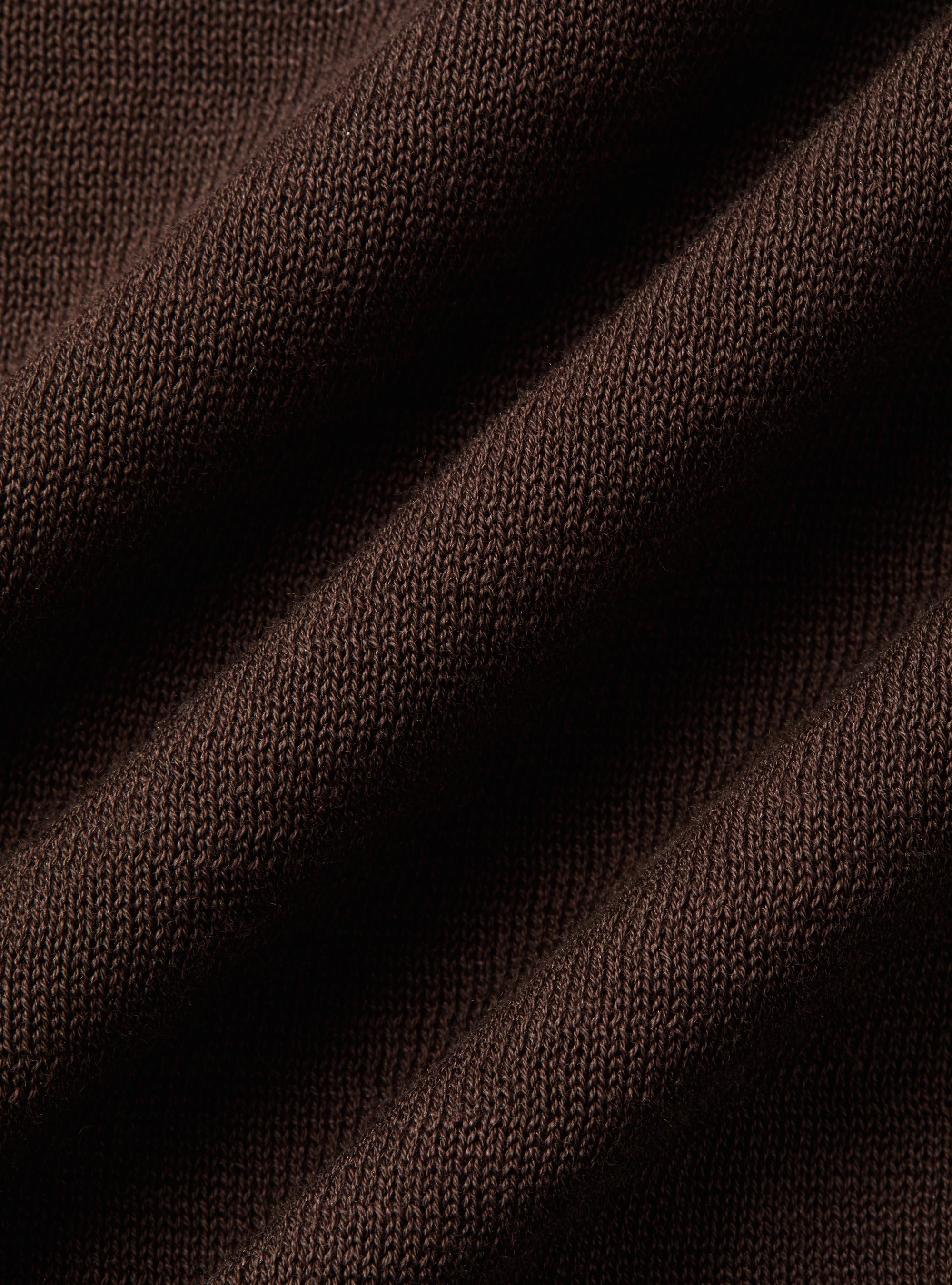 Polo de algod&oacute;n y seda, MARRON