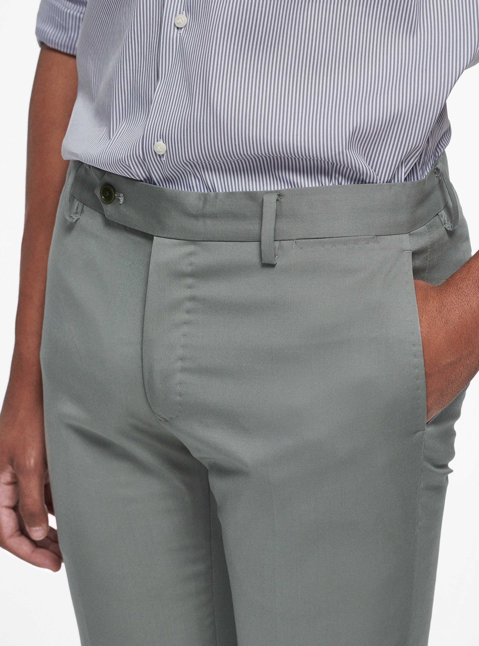 Trousers in pure 110's superfine wool, SALVIA 0602C