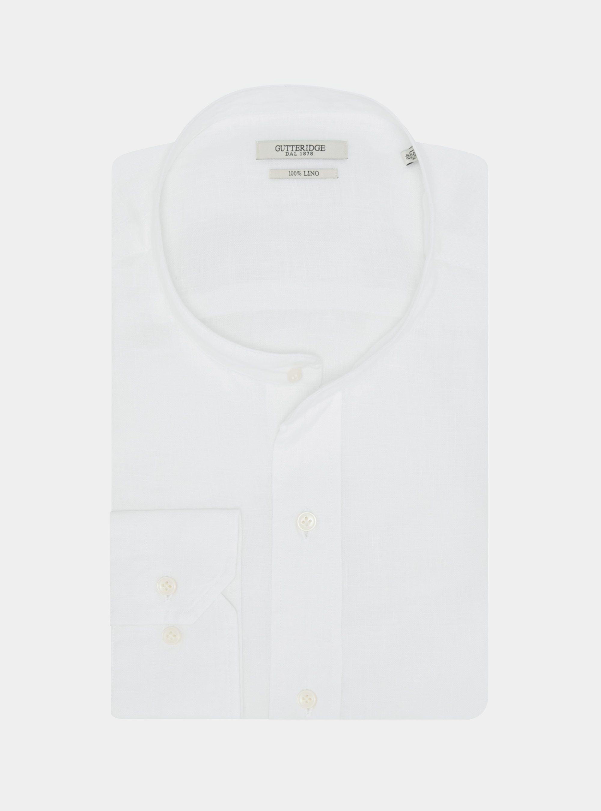 Chemise blanche cor&eacute;enne en pur lin, BLANC