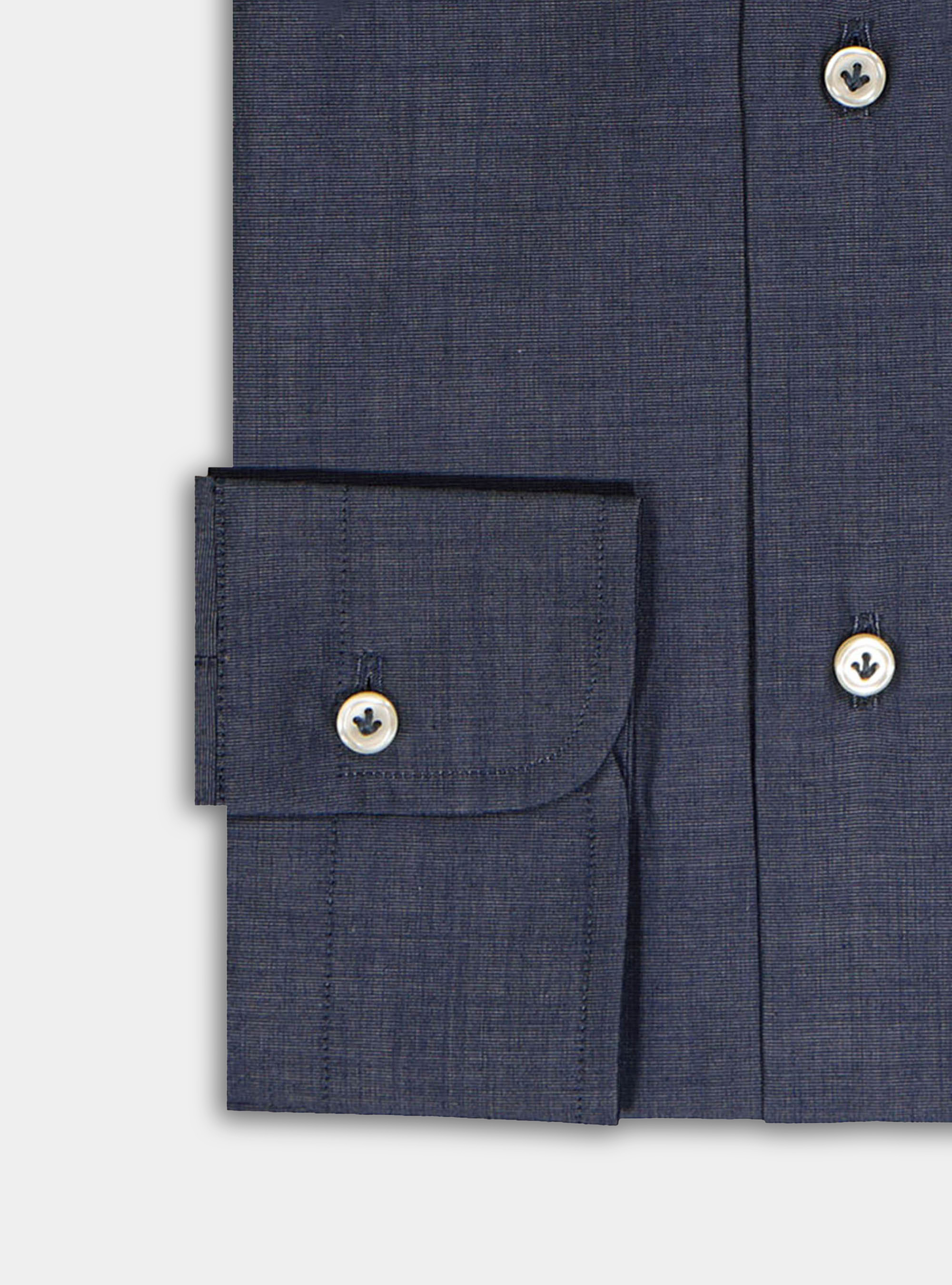 Camicia fil a fil collo francese, BLU NAVY