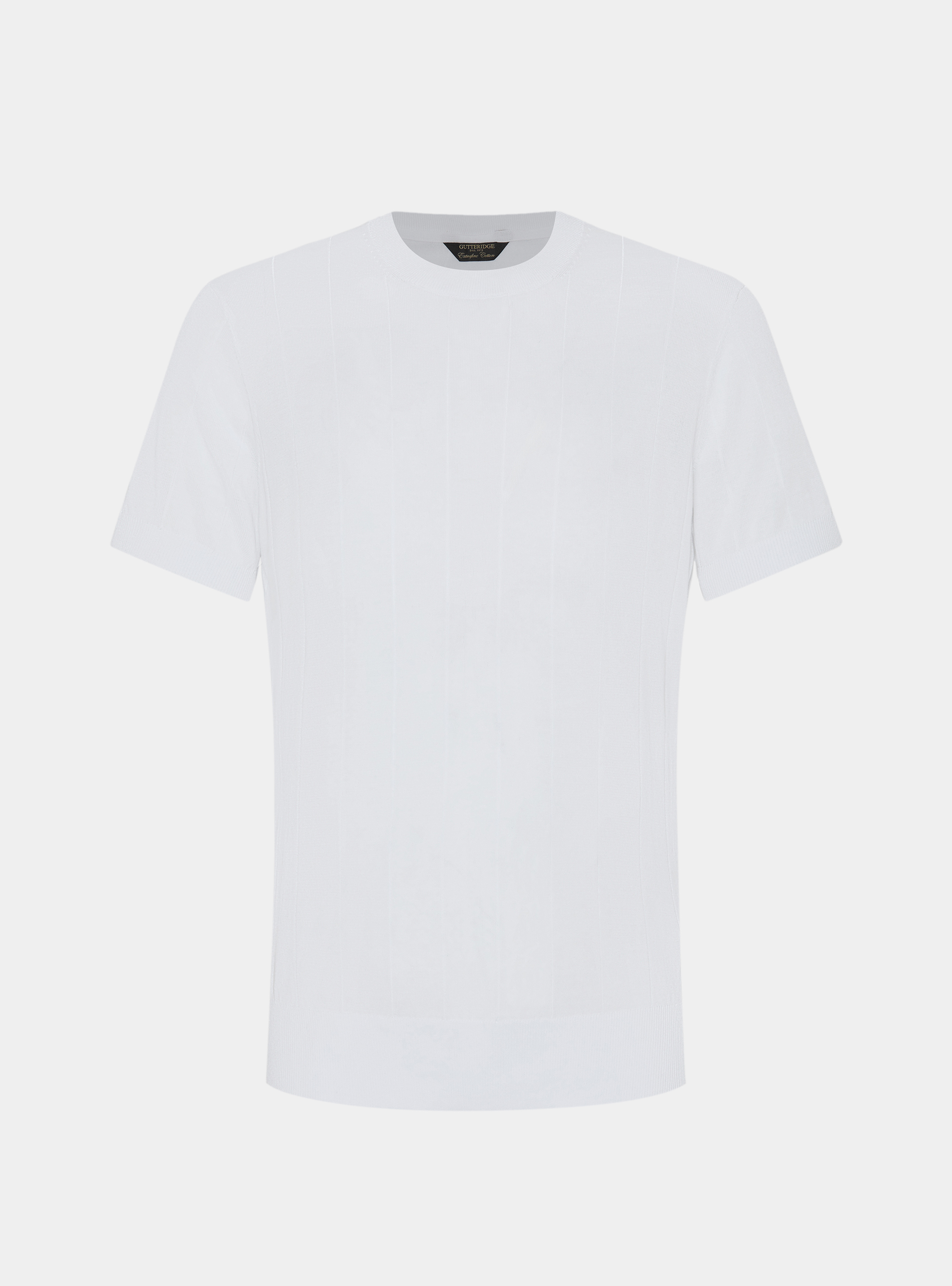 Pure cotton flat-ribbed sweater, WHITE