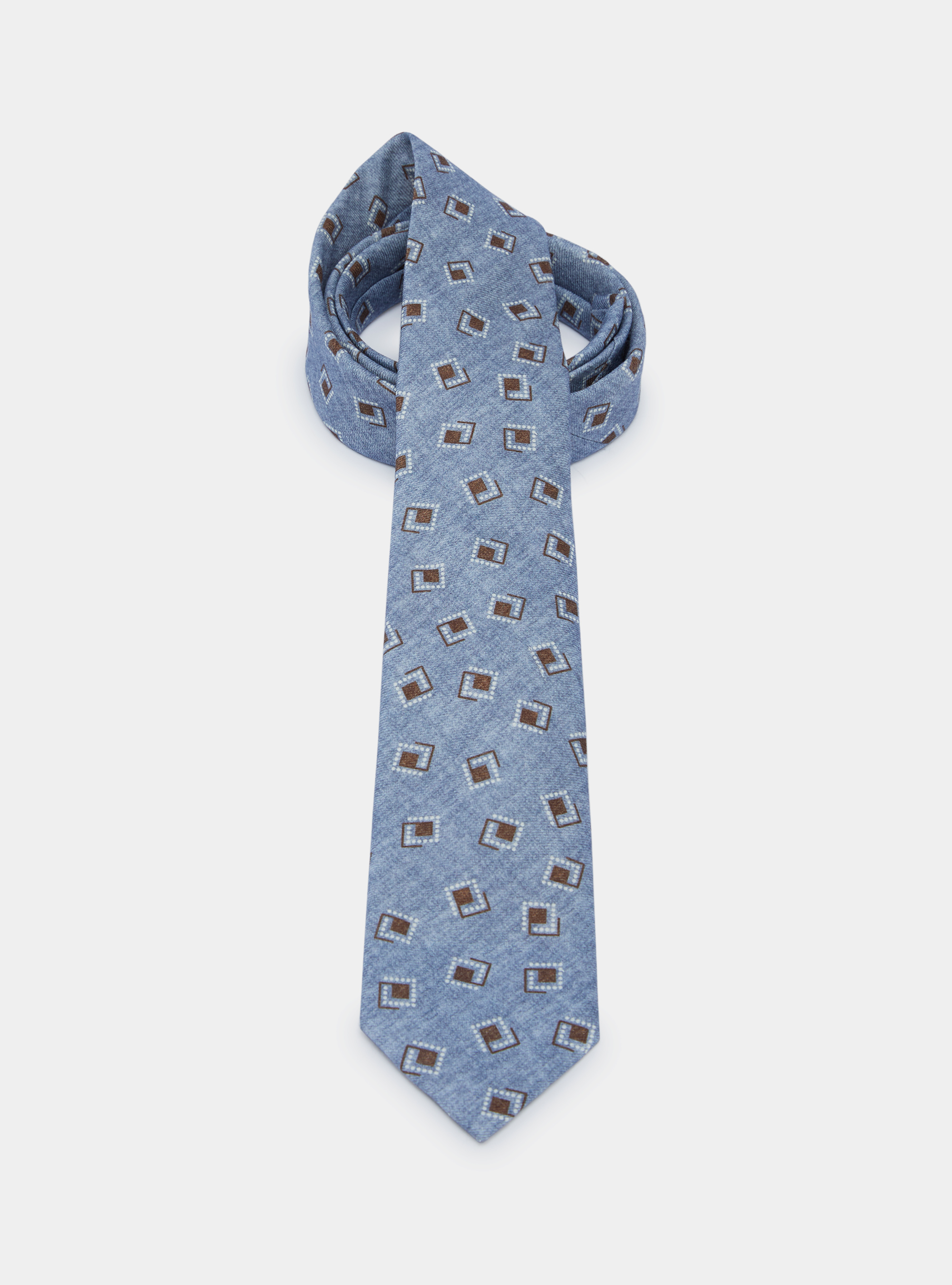 Gemusterte Wollkrawatte, AZZURRO 0276C