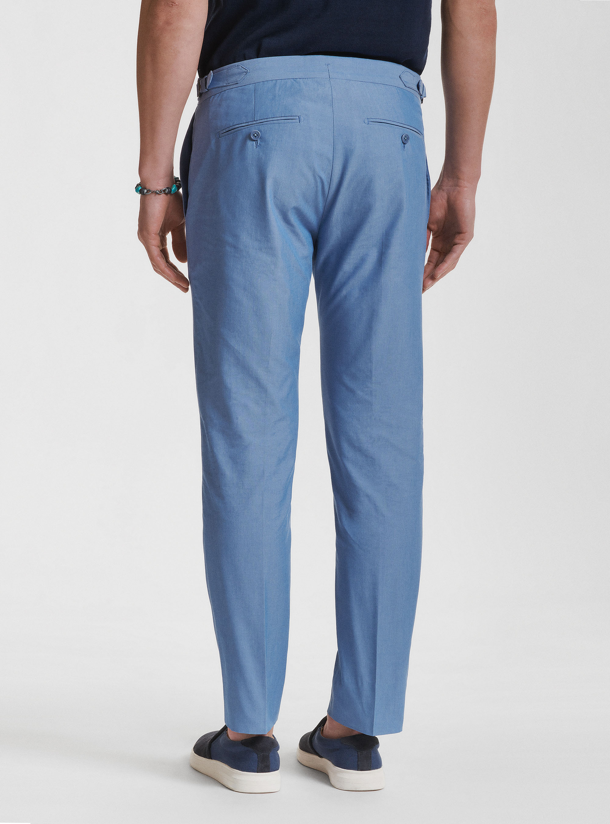 Pantalon de costume en coton DUEMILAGORI, BLEU CIEL