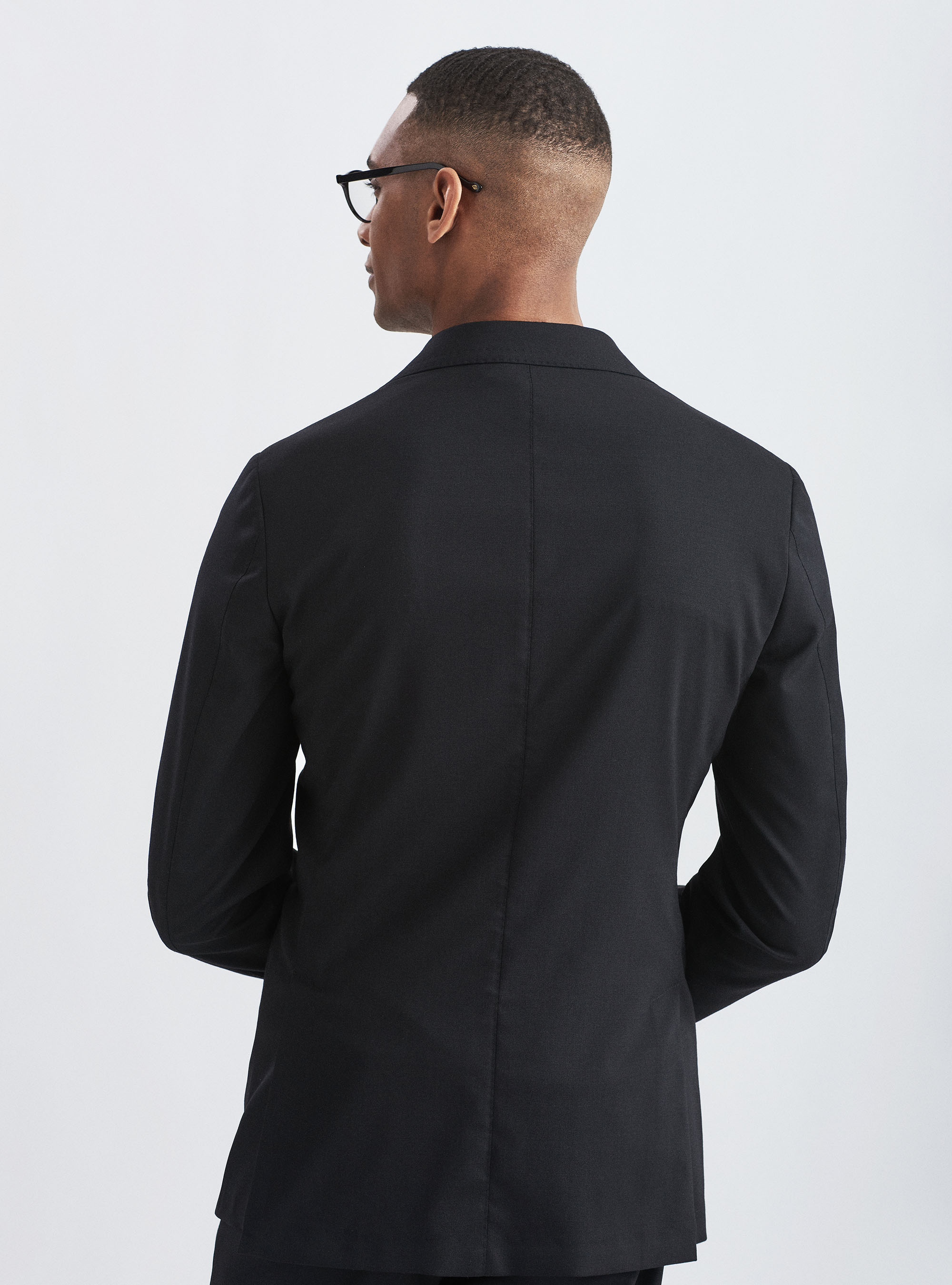 Fresh wool suit blazer, BLACK