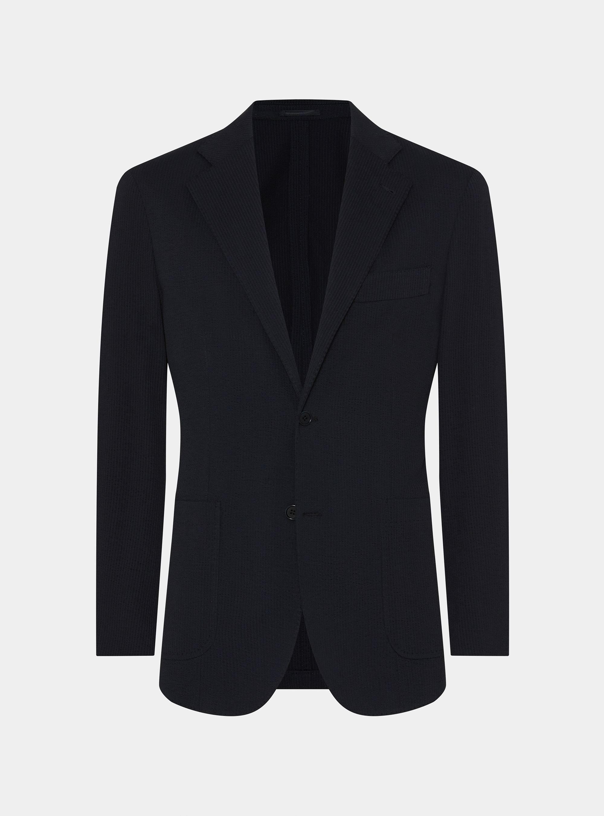 Technical cotton stretch blazer, NAVY BLUE