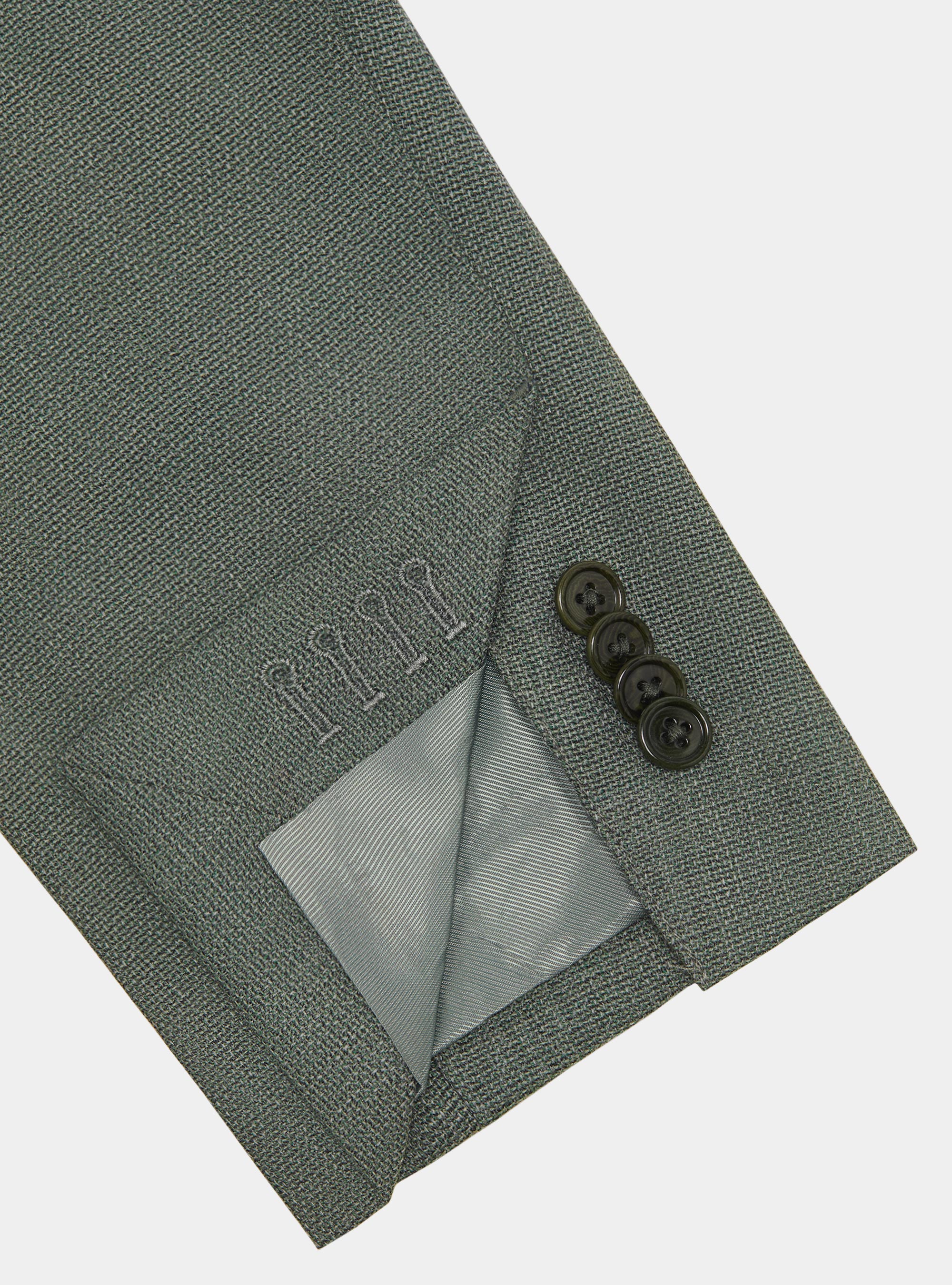 Jacke aus reiner Wolle mit Mikrotextur, SALVIA 0602C