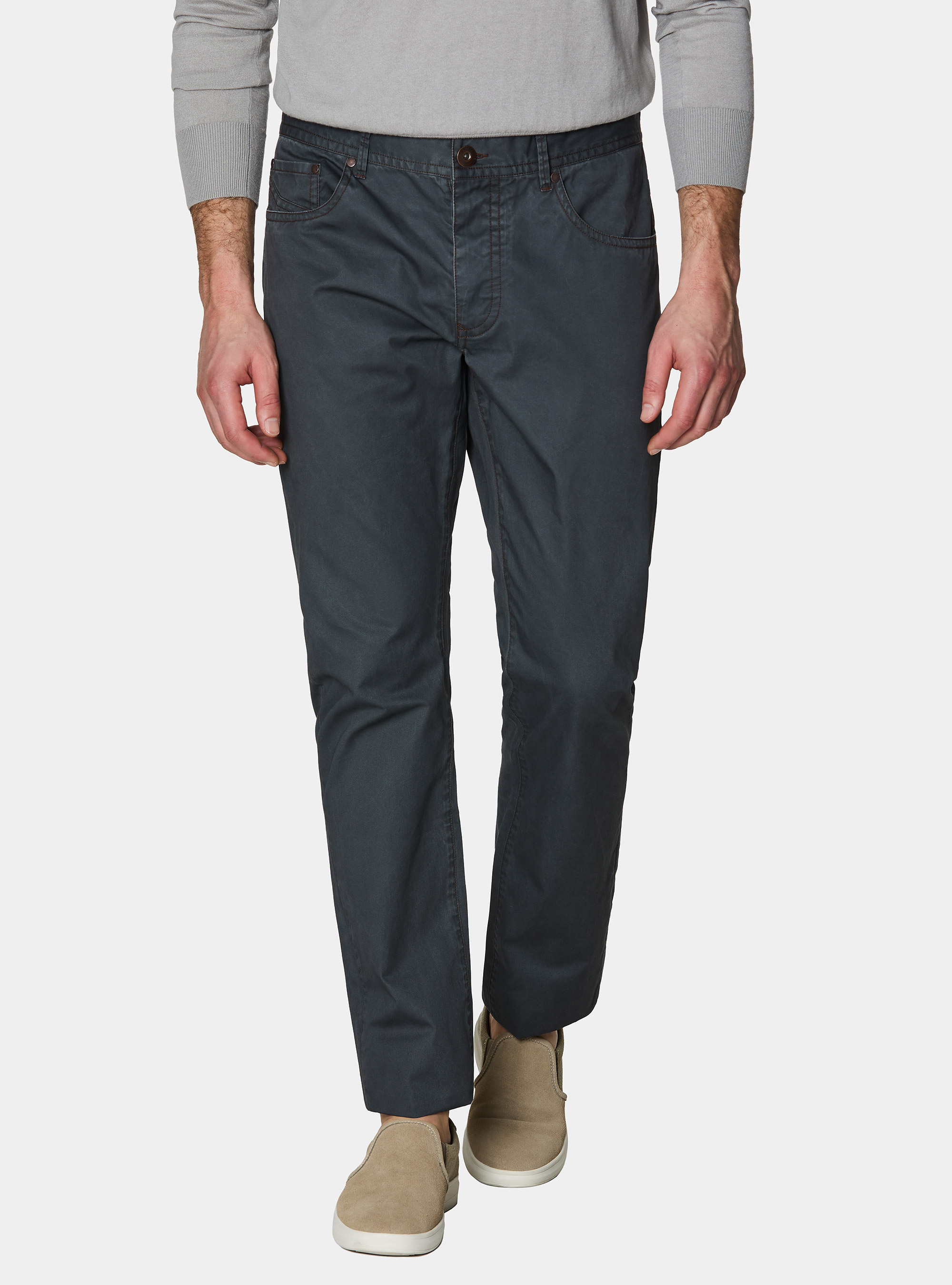 Slim fit cotton trousers, GREY