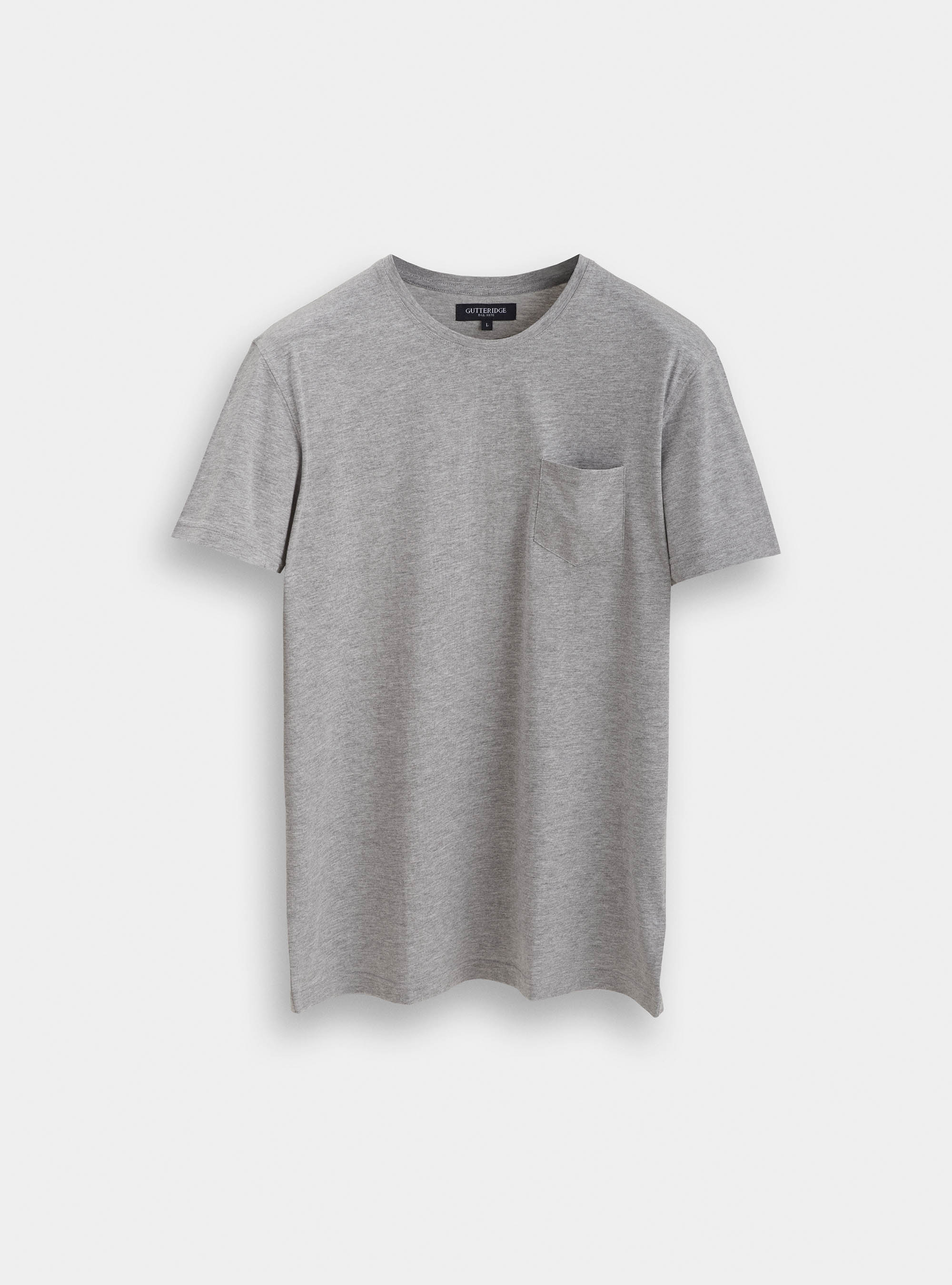 Supima-Baumwoll-Jersey-T-Shirt mit Tasche, GRIGIO 0120C