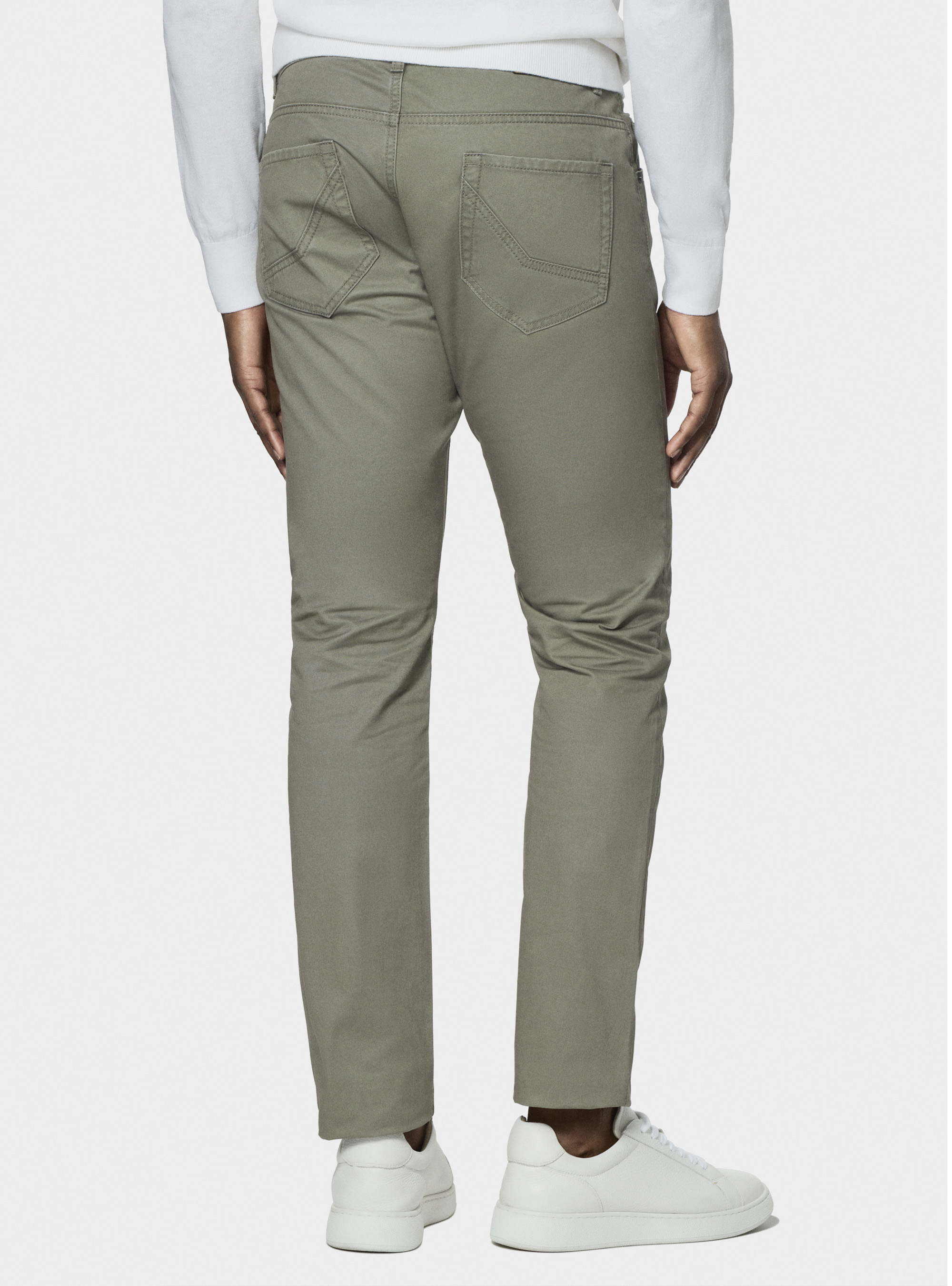 Cotton twill 5-pocket trousers, SALVIA 0602C
