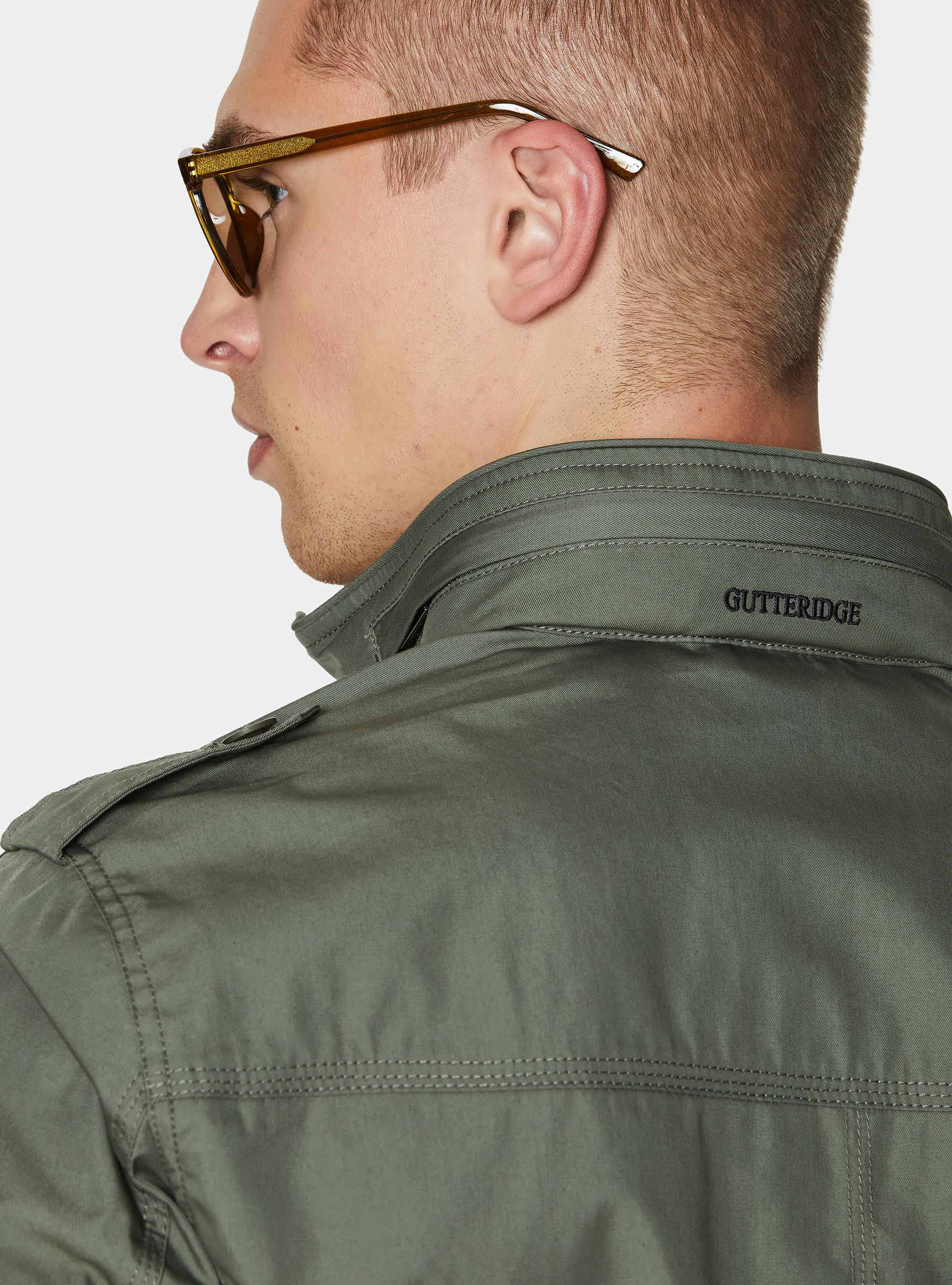 Field jacket in cotton blend twill, SALVIA 0602C