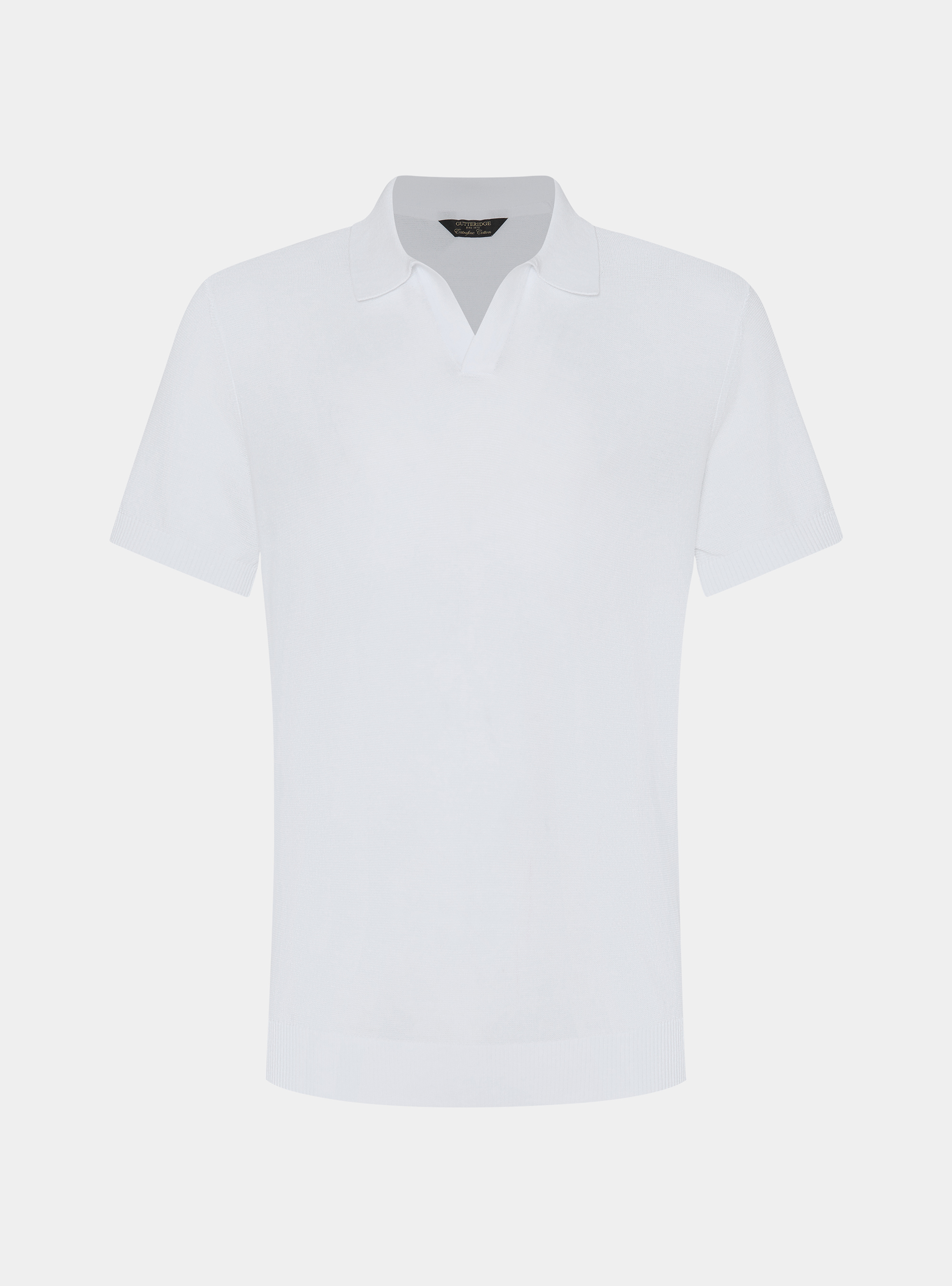 Knitted links polo shirt in extra-fine cotton, WHITE