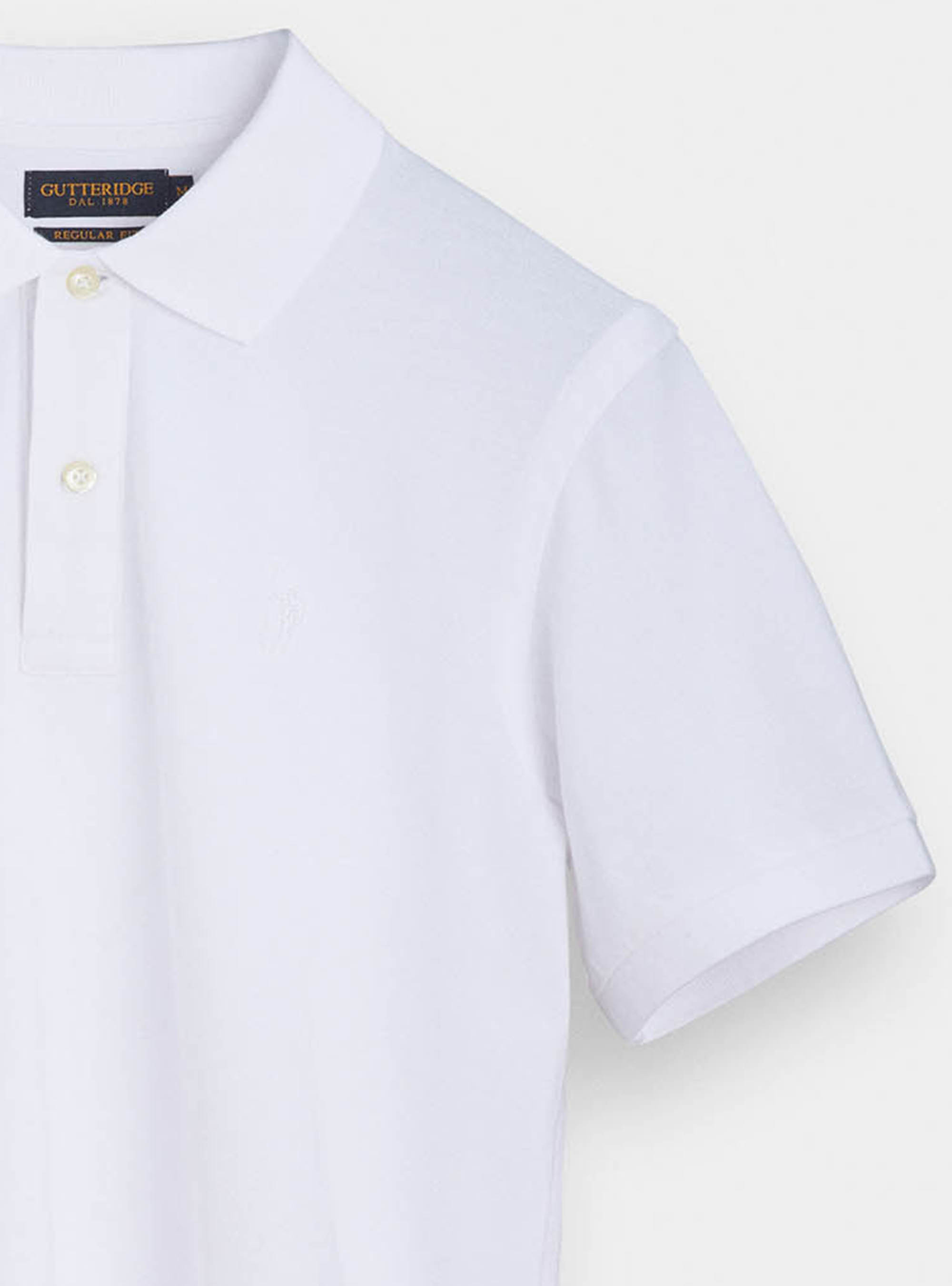 Polo classica con ricamo, BIANCO