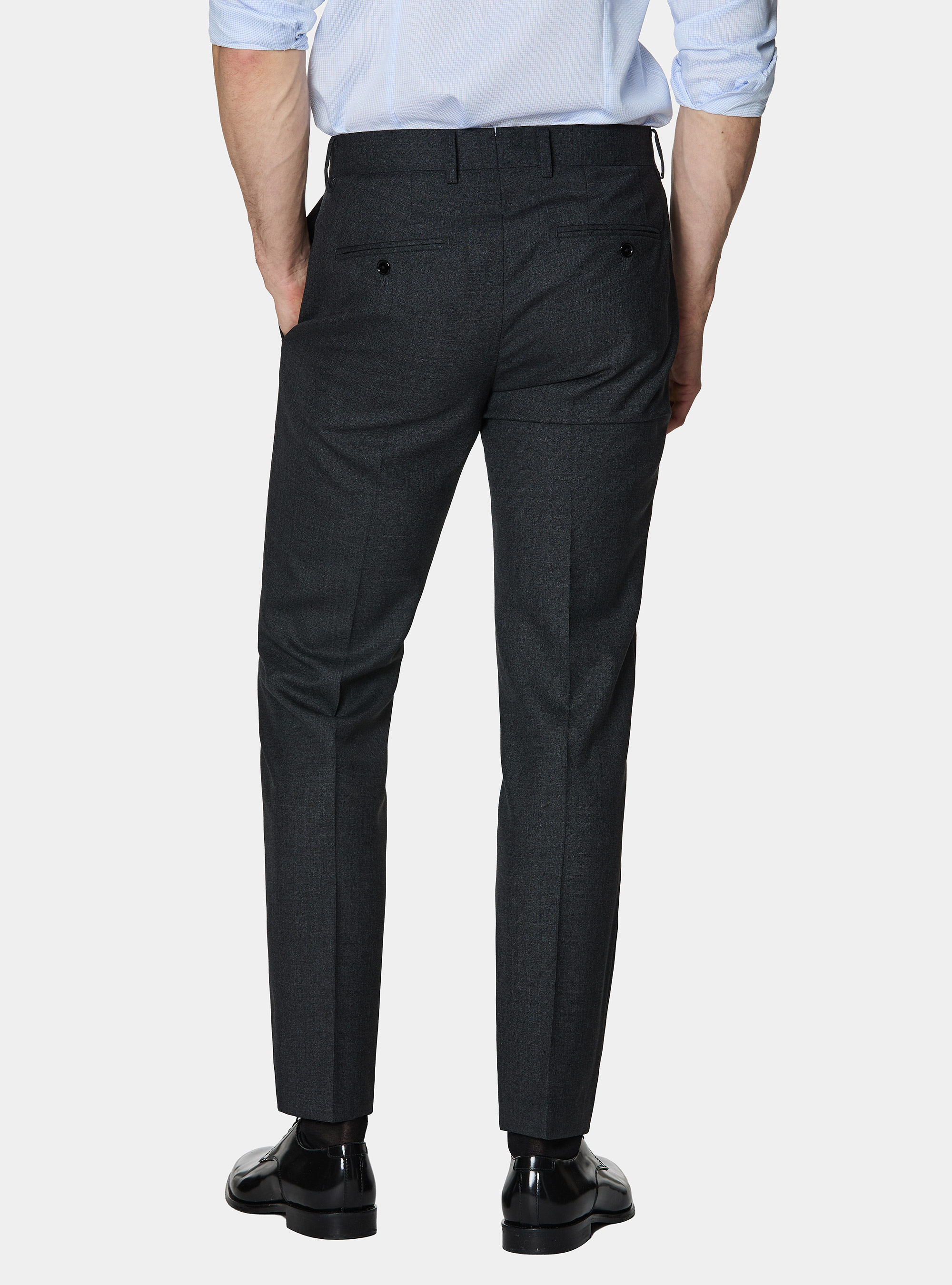 Vitale Barberis Canonico pure wool suit trousers, ASPHALT GREY