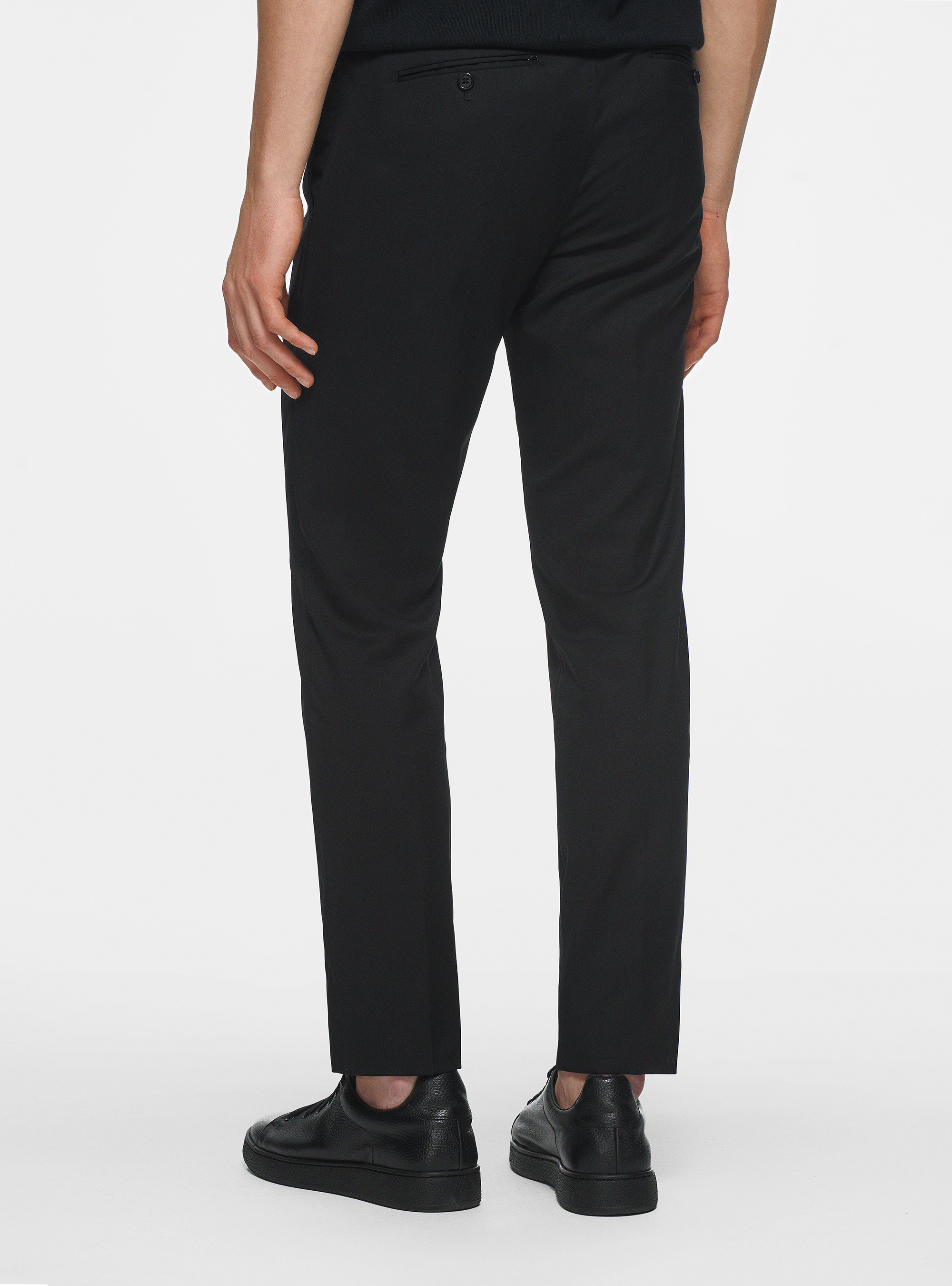 Pantaloni in pura lana superfine 110's, NERO