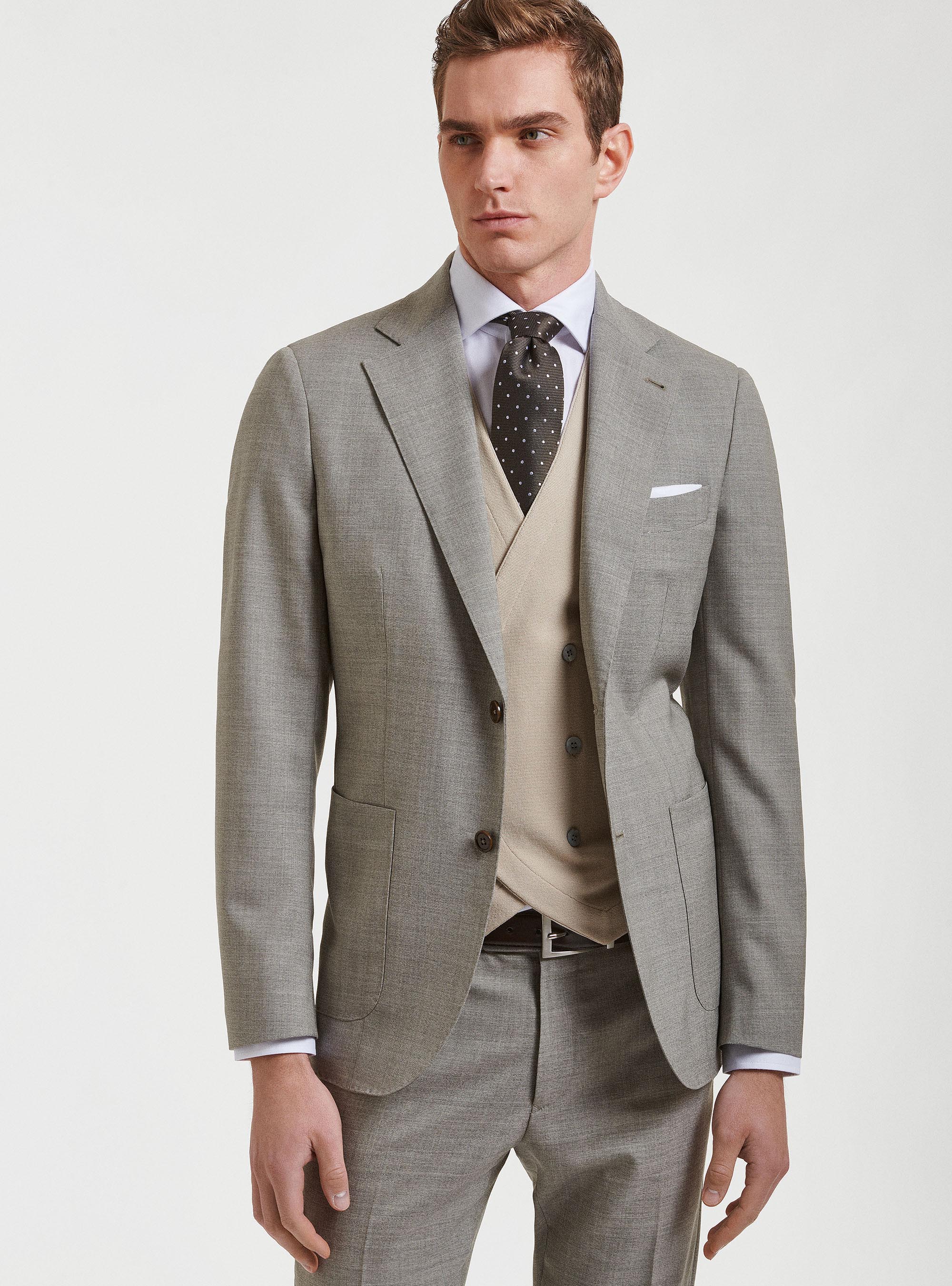 Giacca per abito in pura lana Vitale Barberis Canonico, ECRU