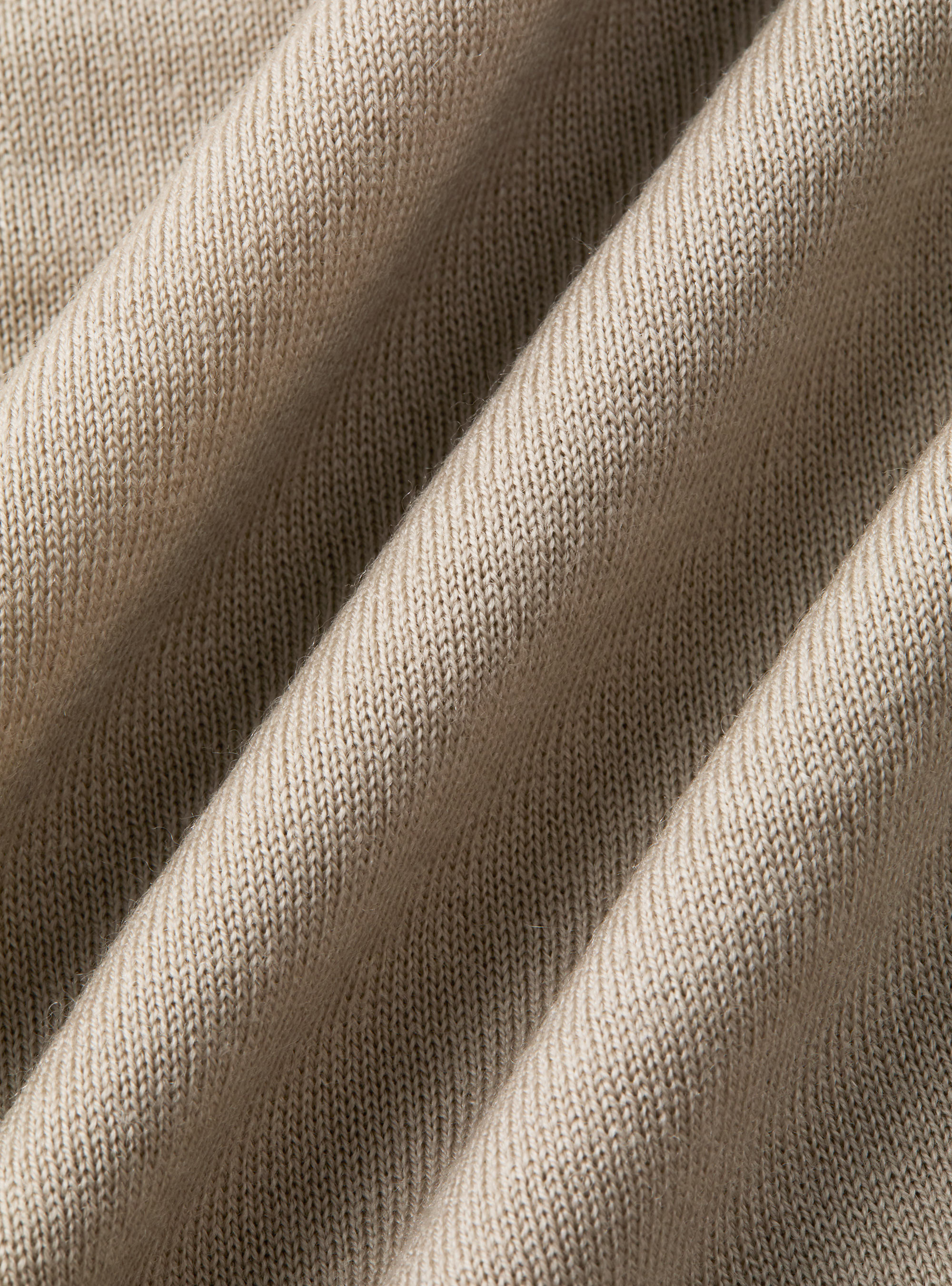 Extra-fine merino wool polo shirt, SAND