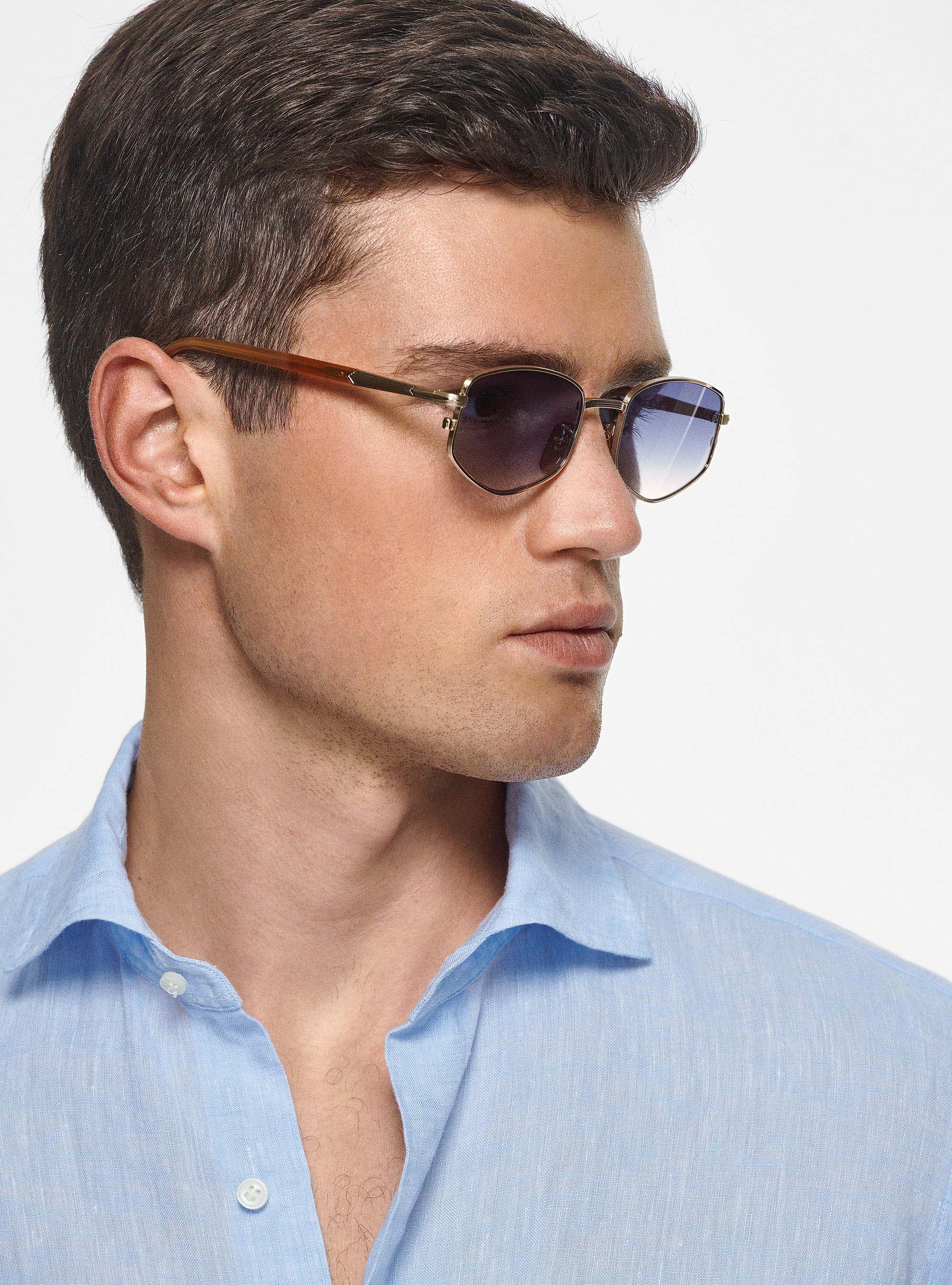 Camicia in puro lino, AZZURRO