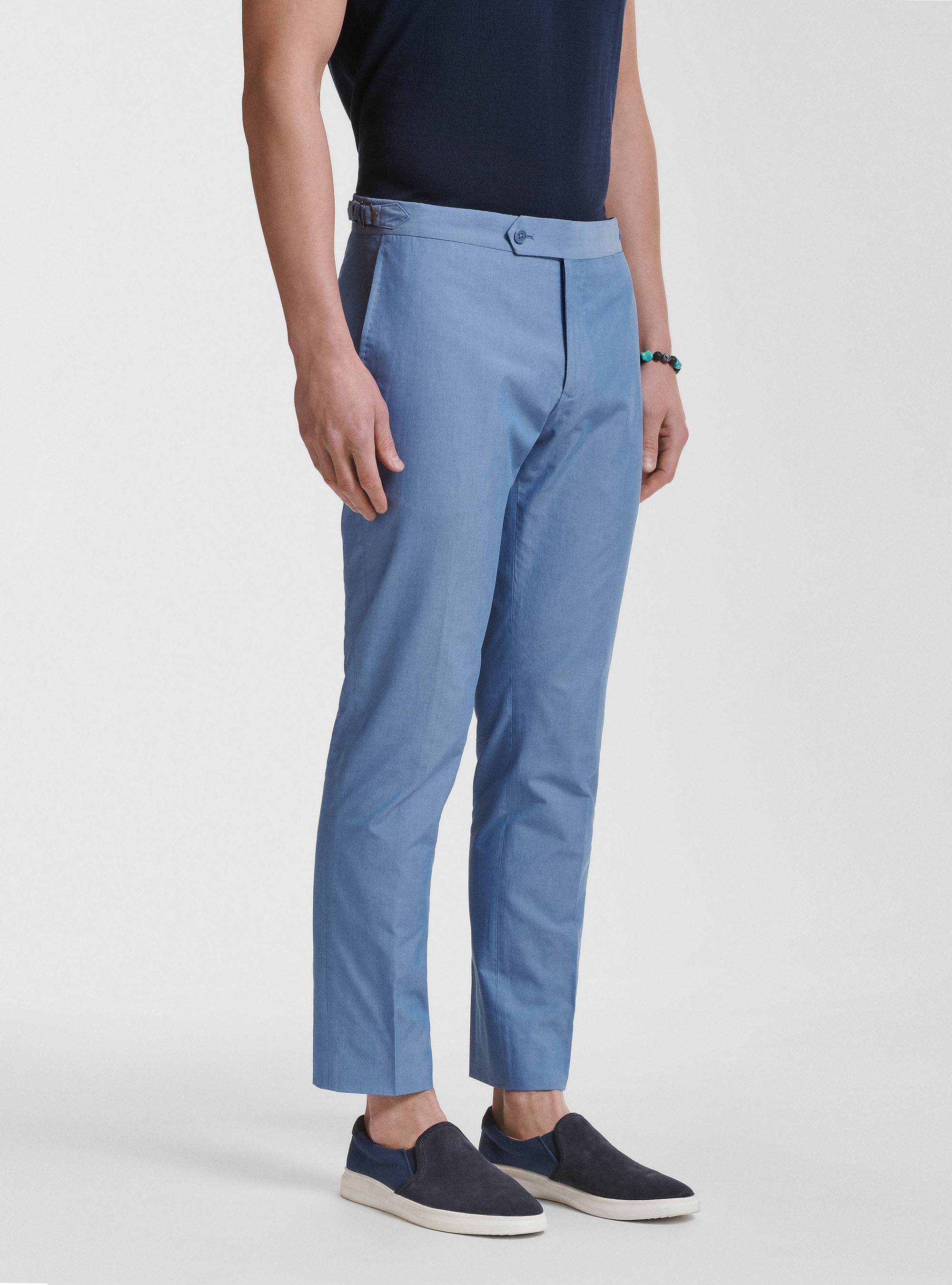 Pantalon de costume en coton DUEMILAGORI, BLEU CIEL
