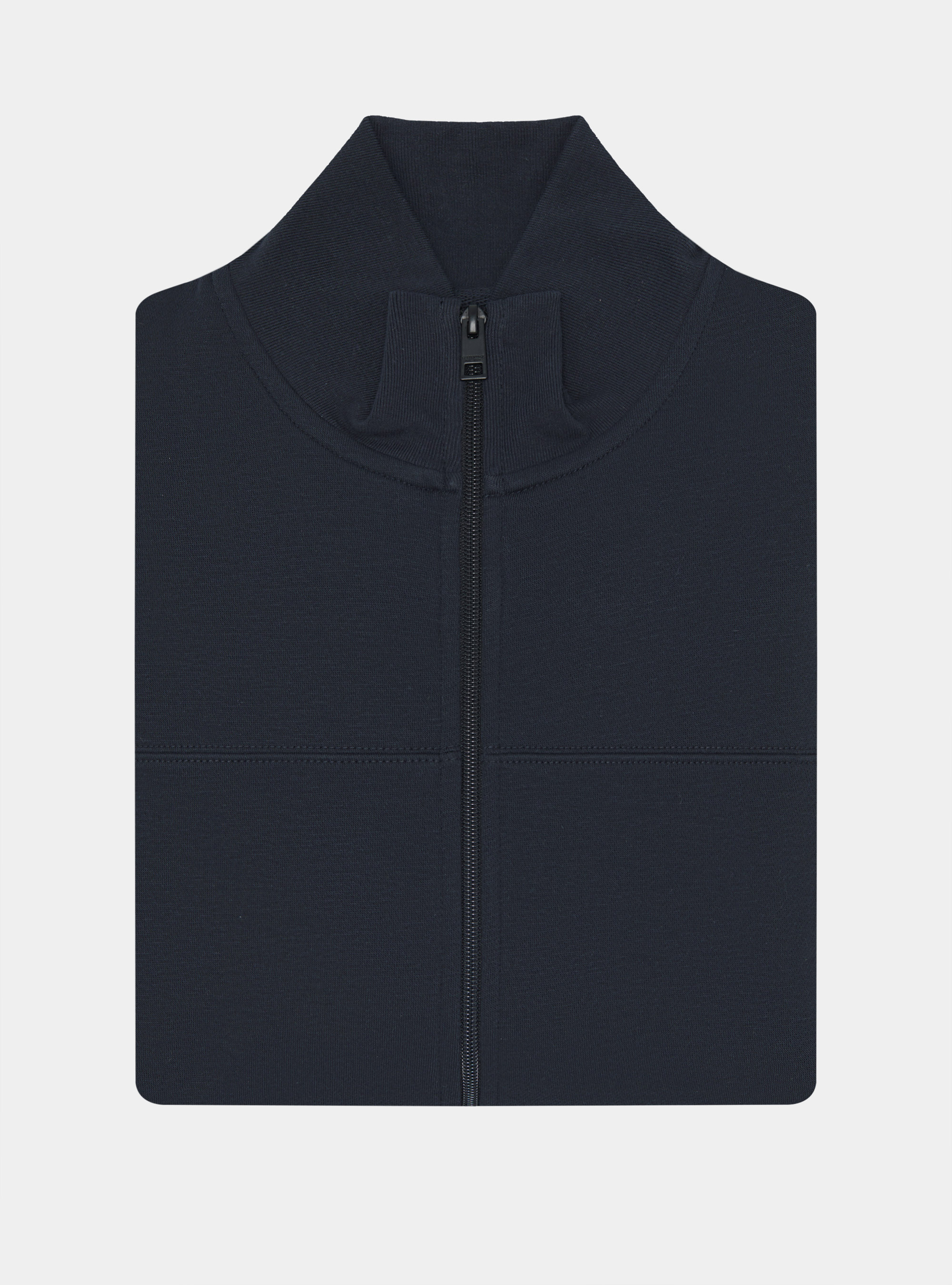 Cotton blend full zip sweatshirt, NAVY BLUE