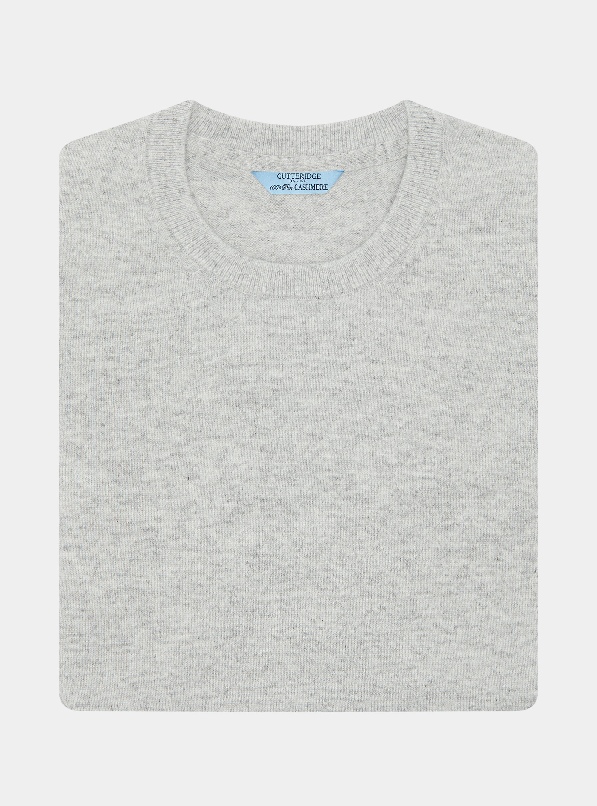 Cashmere crew-neck sweater, LIGHT GREY MELANGE