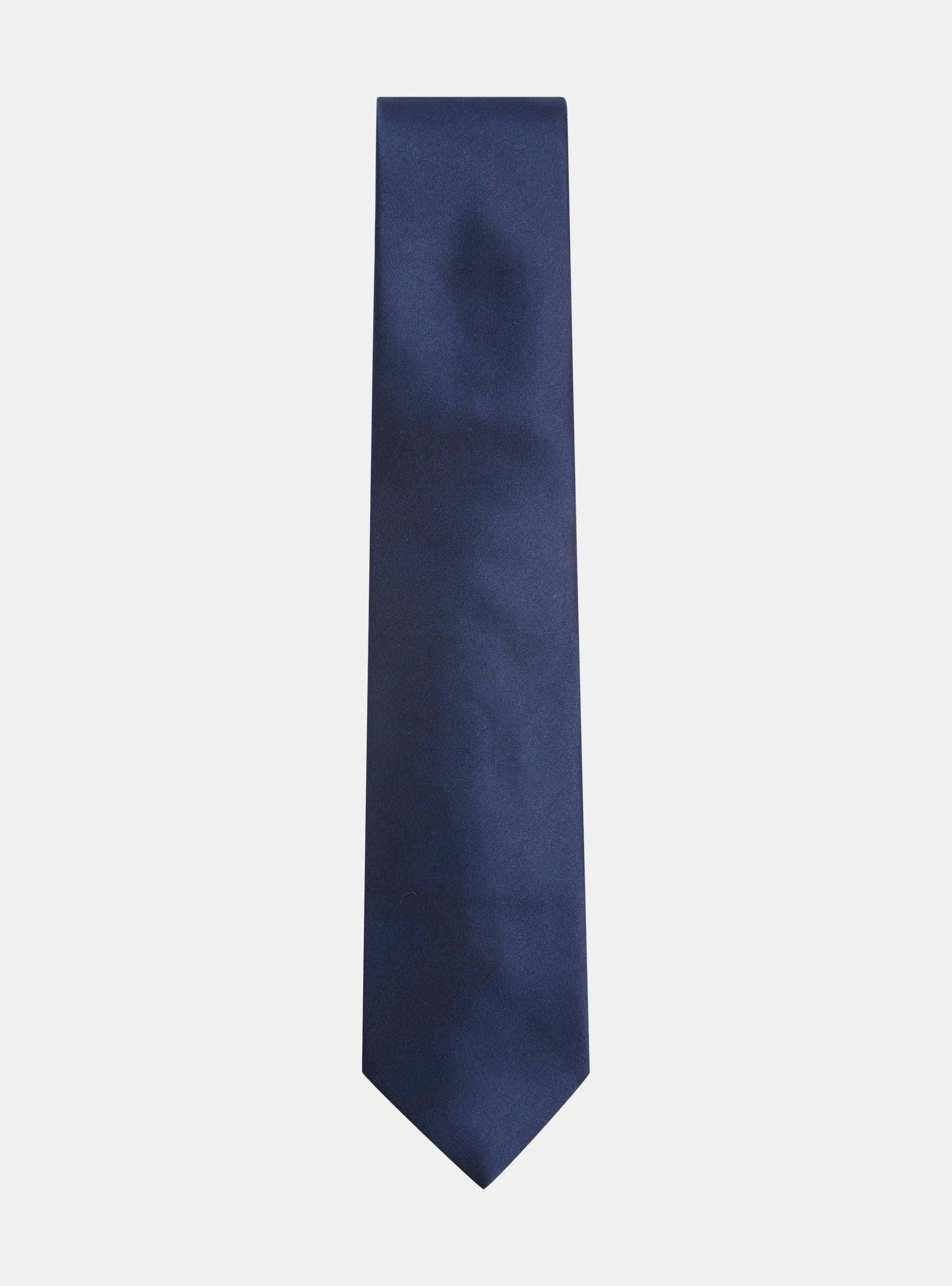 Solid-coloured silk tie, NAVY BLUE