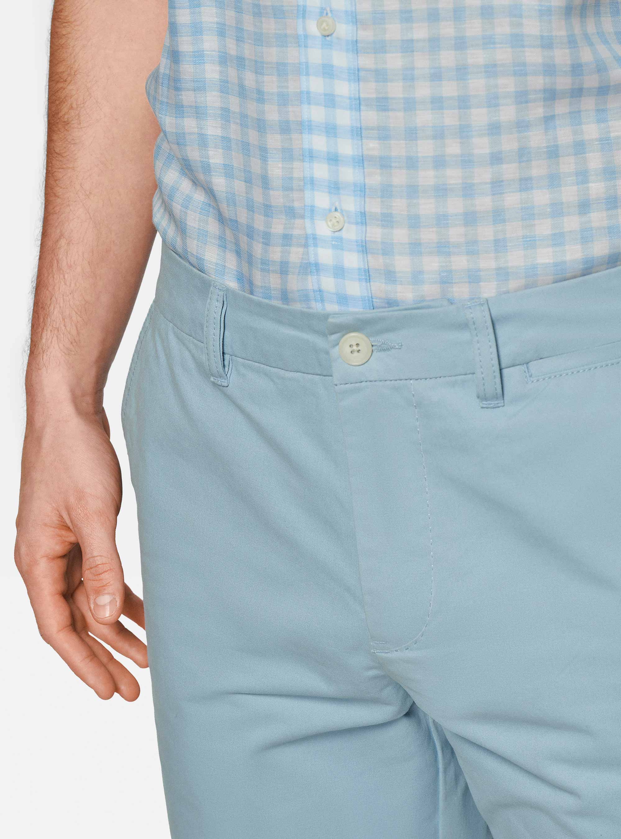 Cotton twill bermuda shorts, LIGHT BLUE