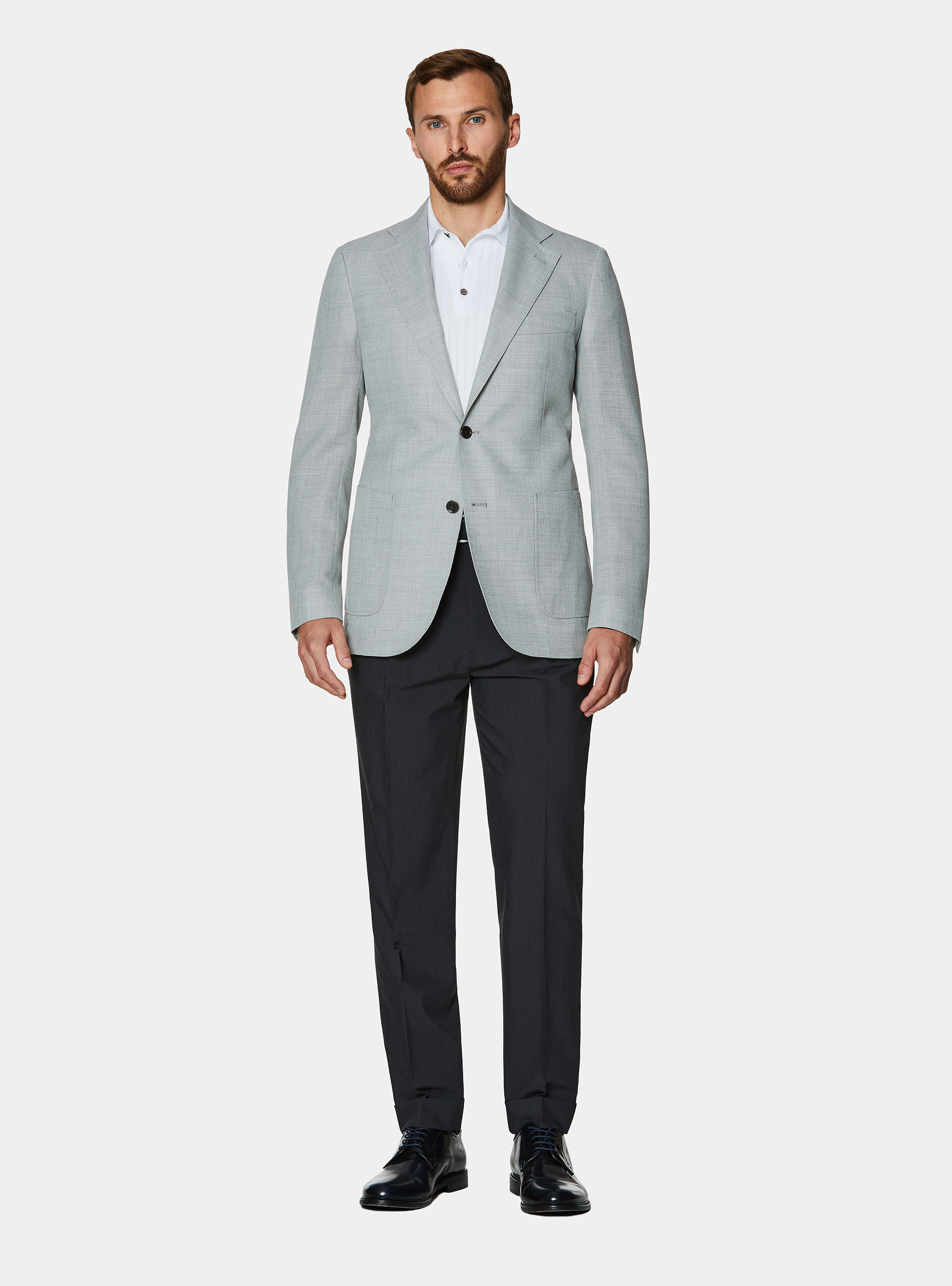 Jacke aus reiner Wolle, GRIGIO 0120C