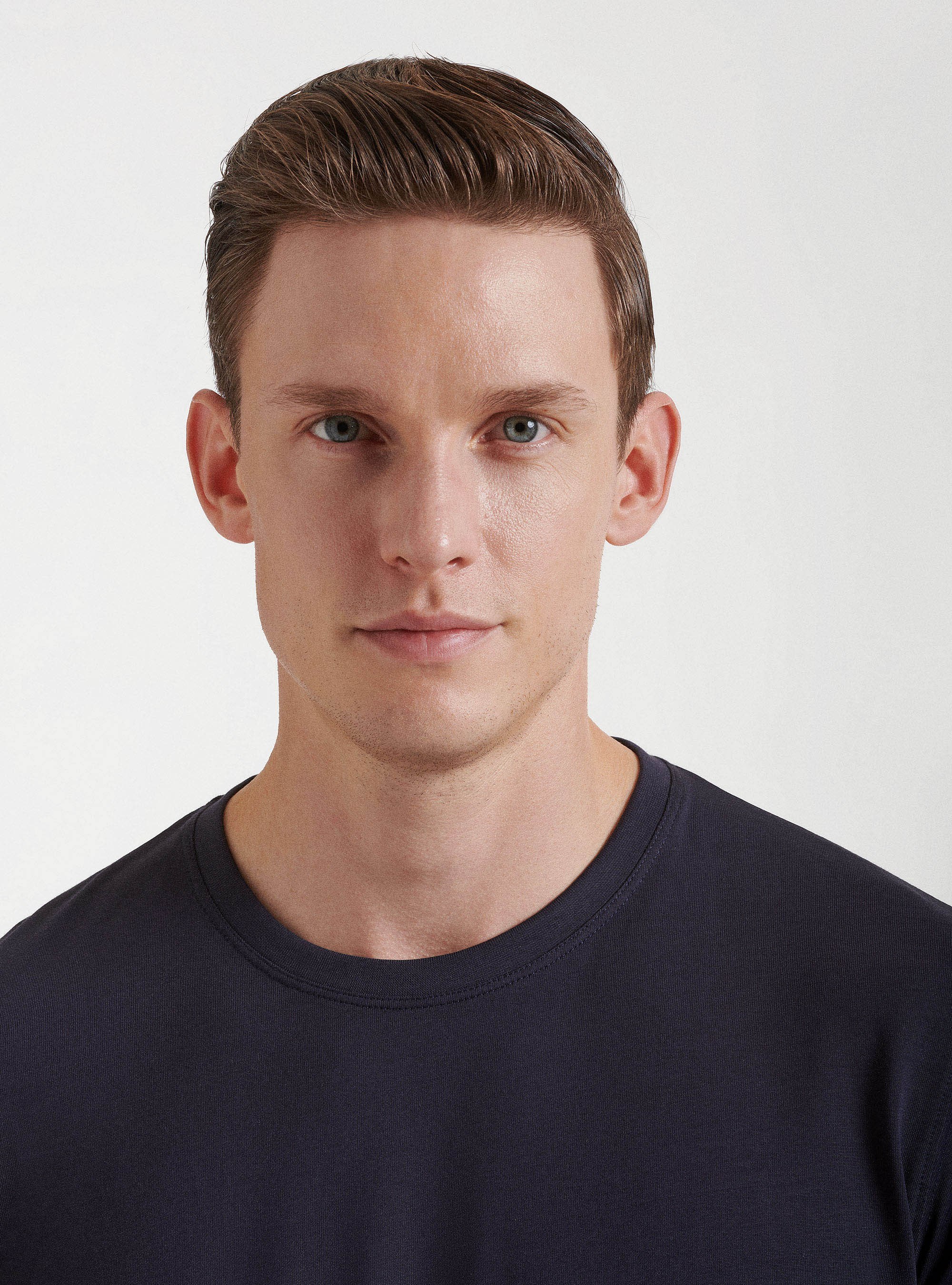 Supima cotton crew-neck T-shirt, NAVY BLUE