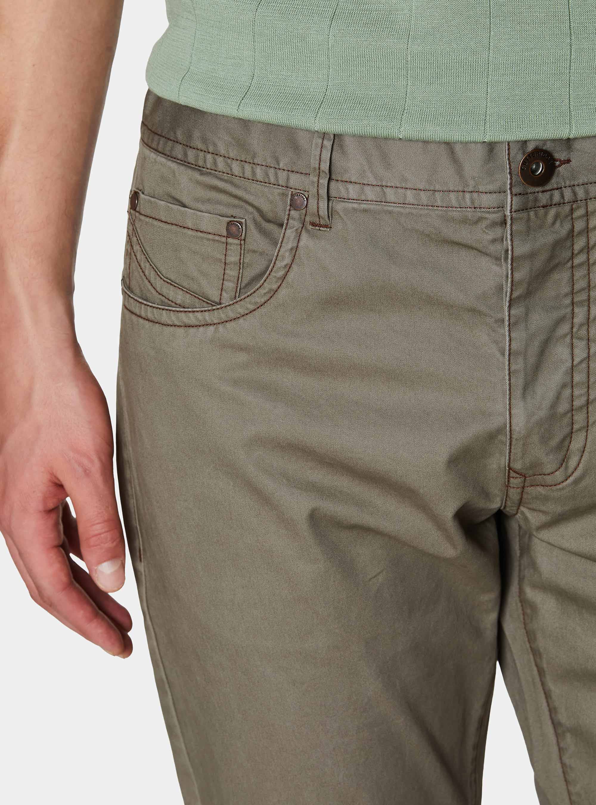 Slim fit cotton trousers, TORTORA 0542C